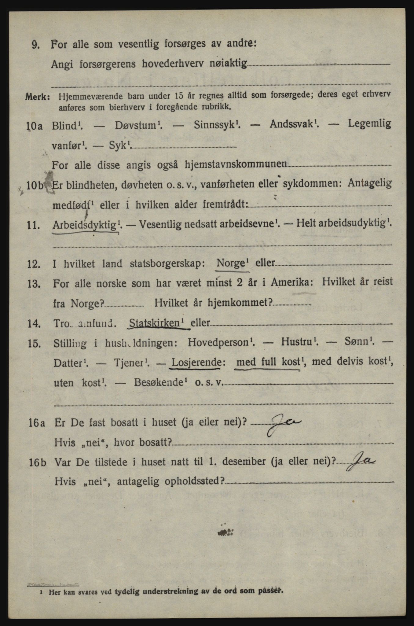 SAO, 1920 census for Skjeberg, 1920, p. 9496