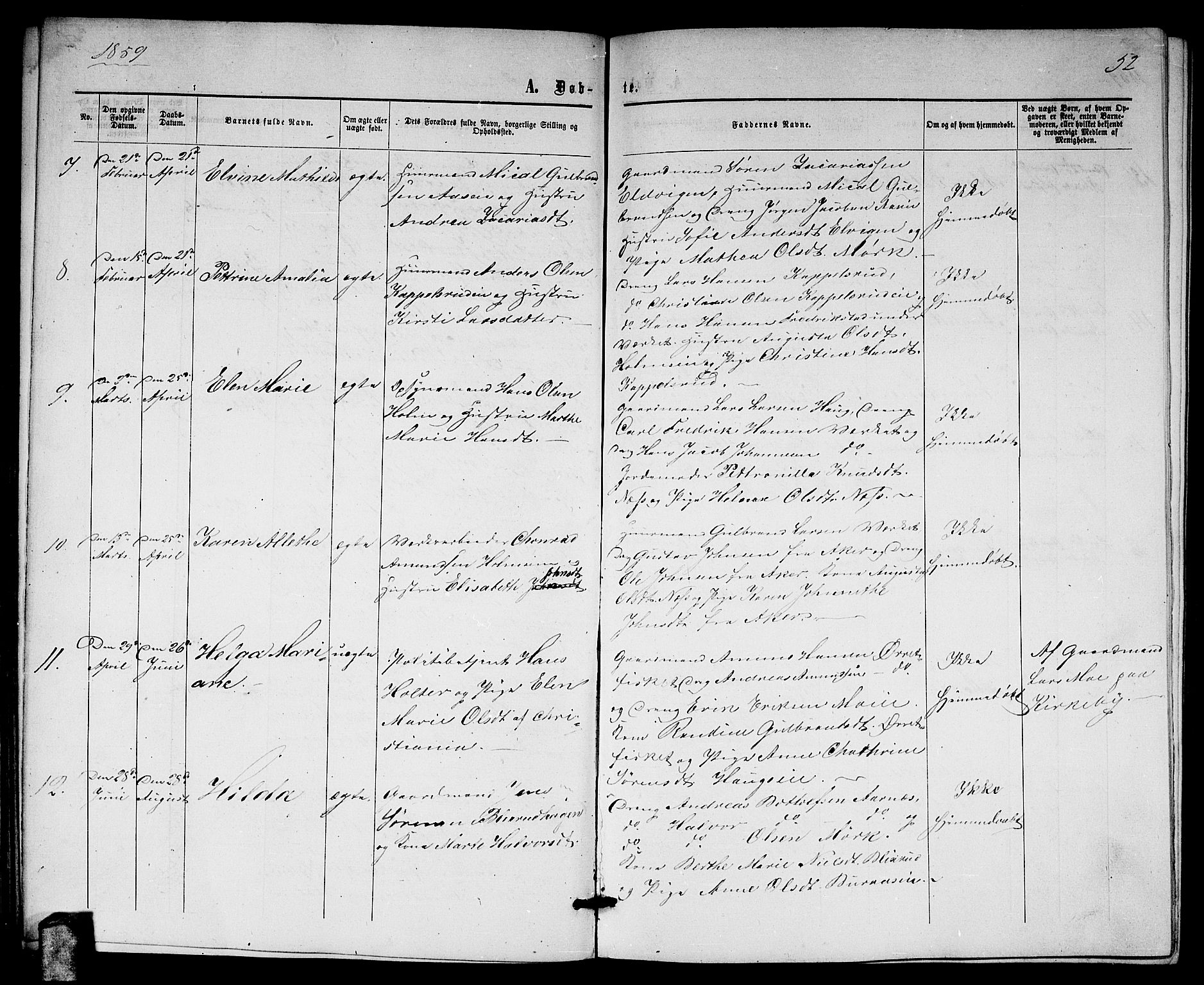 Nittedal prestekontor Kirkebøker, AV/SAO-A-10365a/G/Gb/L0001: Parish register (copy) no. II 1, 1859-1878, p. 52