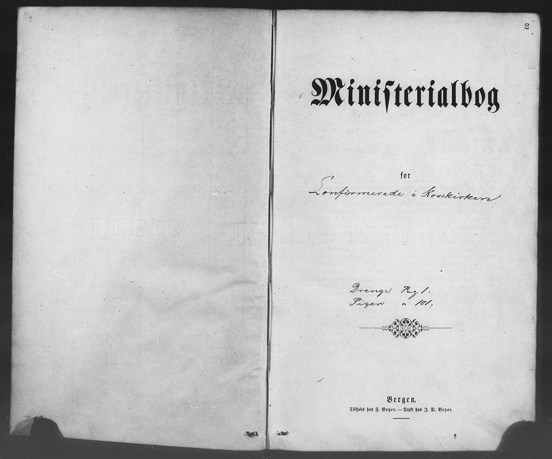 Korskirken sokneprestembete, SAB/A-76101/H/Haa/L0028: Parish register (official) no. C 4, 1868-1879, p. 2