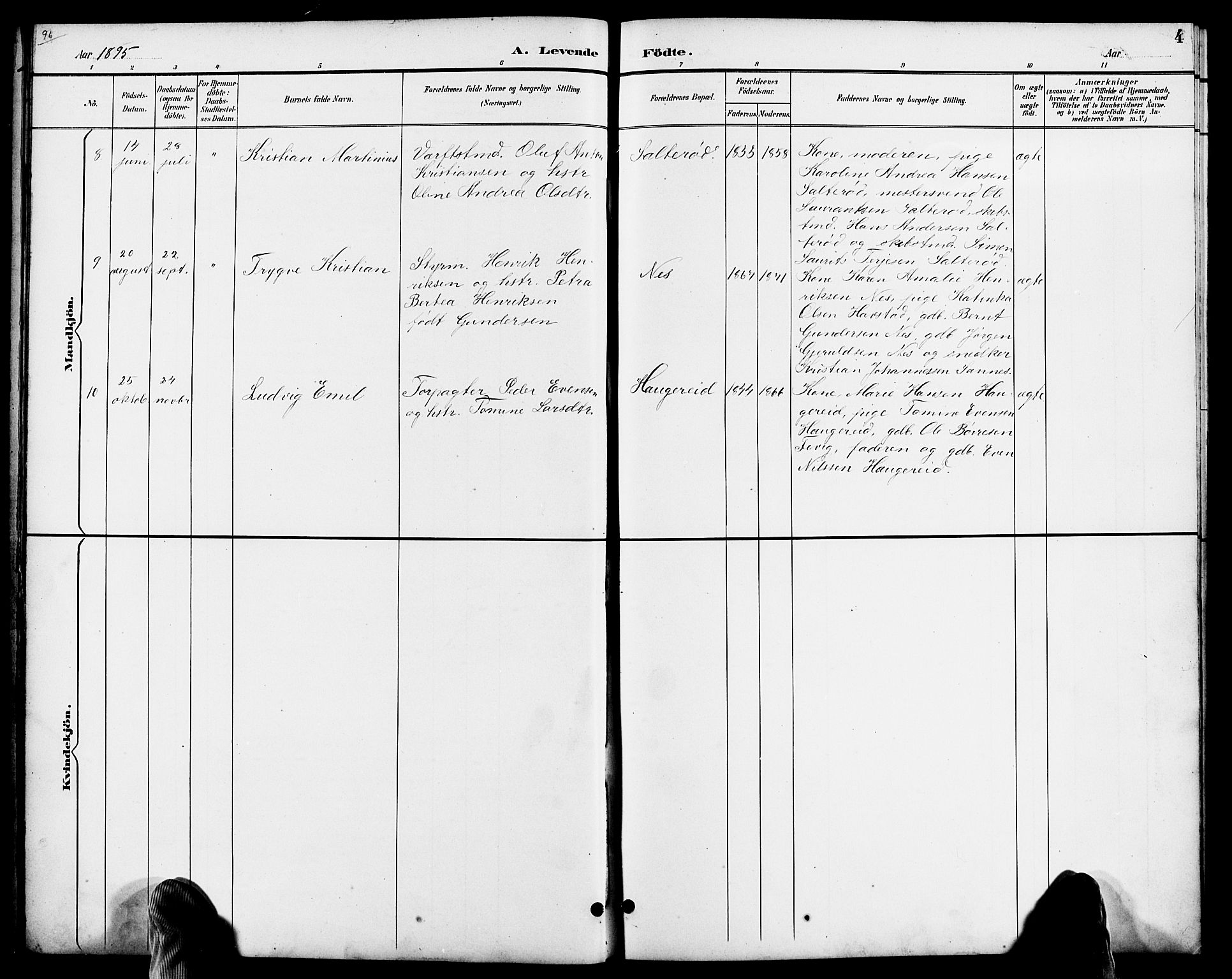 Austre Moland sokneprestkontor, AV/SAK-1111-0001/F/Fb/Fbb/L0002: Parish register (copy) no. B 2, 1894-1918, p. 4