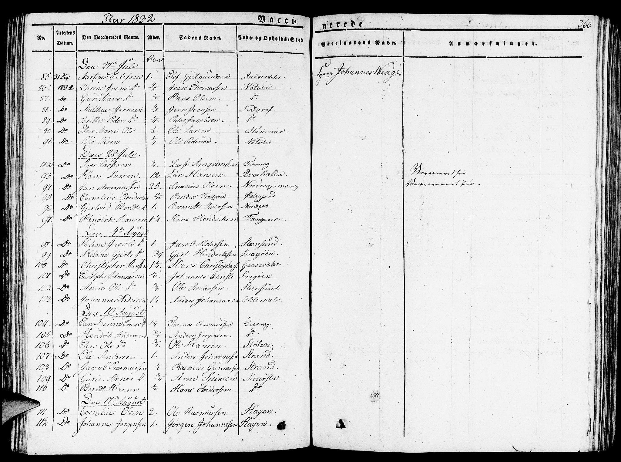 Gulen sokneprestembete, AV/SAB-A-80201/H/Haa/Haaa/L0019: Parish register (official) no. A 19, 1826-1836, p. 360