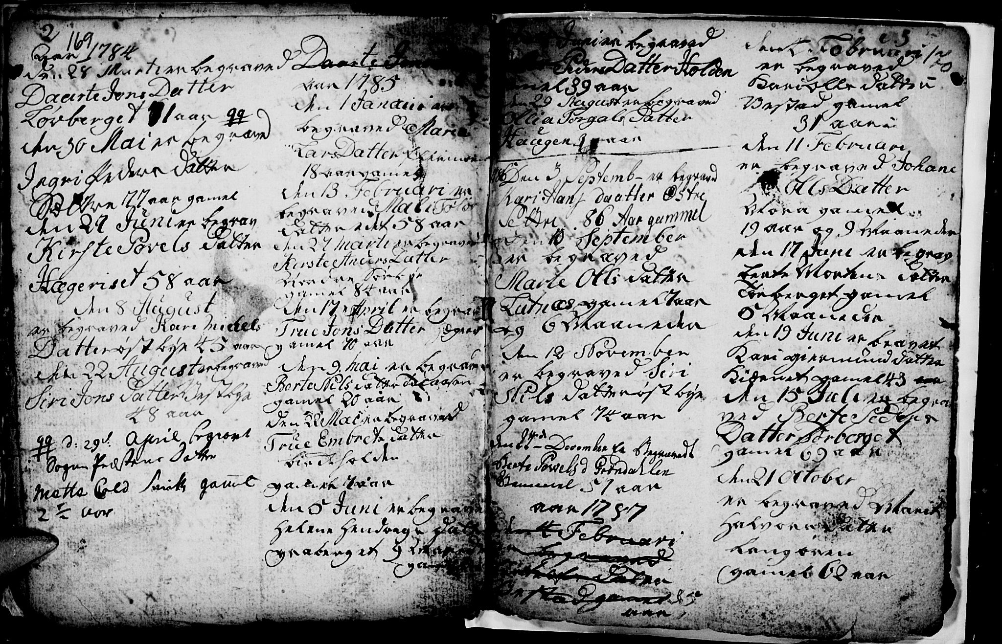Trysil prestekontor, SAH/PREST-046/H/Ha/Hab/L0001: Parish register (copy) no. 1, 1781-1799, p. 169-170