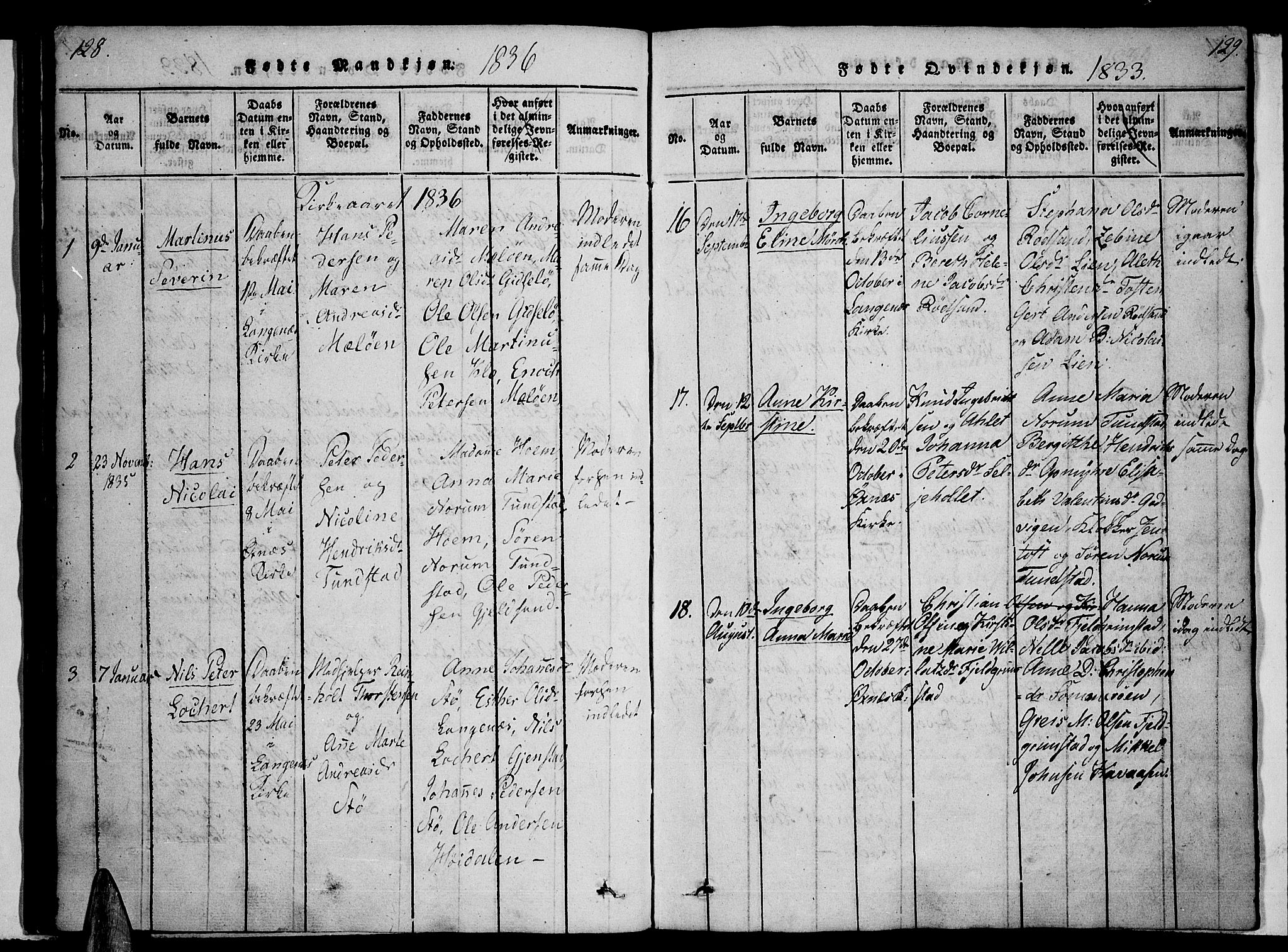 Ministerialprotokoller, klokkerbøker og fødselsregistre - Nordland, SAT/A-1459/893/L1331: Parish register (official) no. 893A04, 1820-1840, p. 128-129