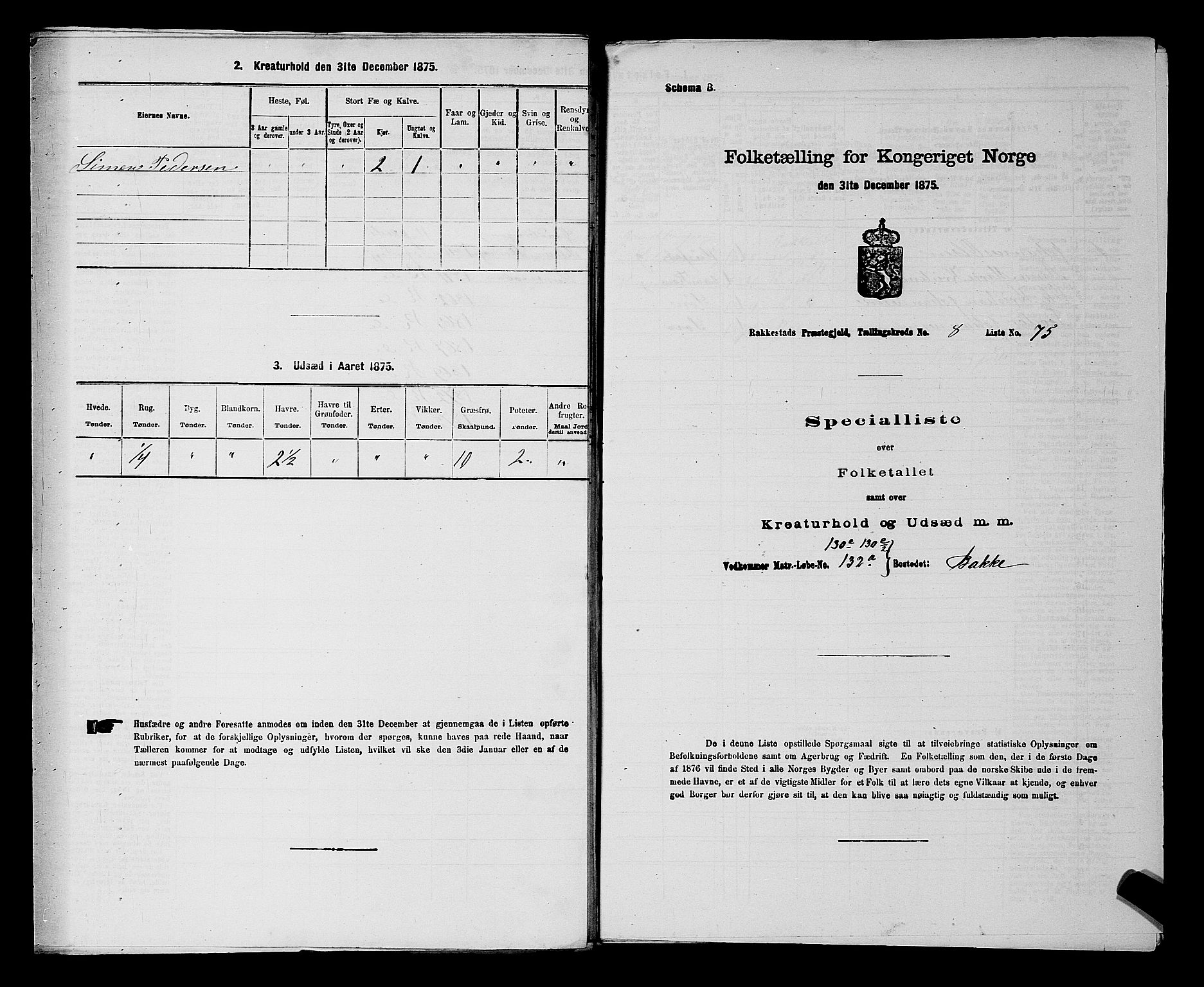 RA, 1875 census for 0128P Rakkestad, 1875, p. 1093