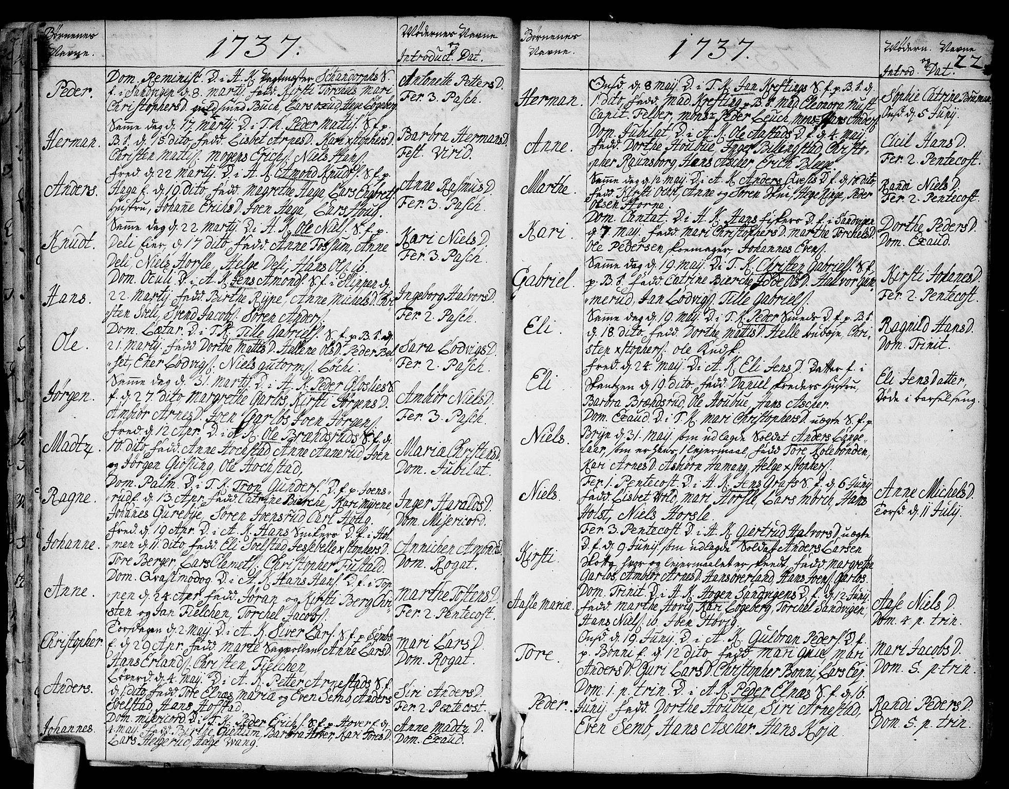 Asker prestekontor Kirkebøker, SAO/A-10256a/F/Fa/L0002: Parish register (official) no. I 2, 1733-1766, p. 22
