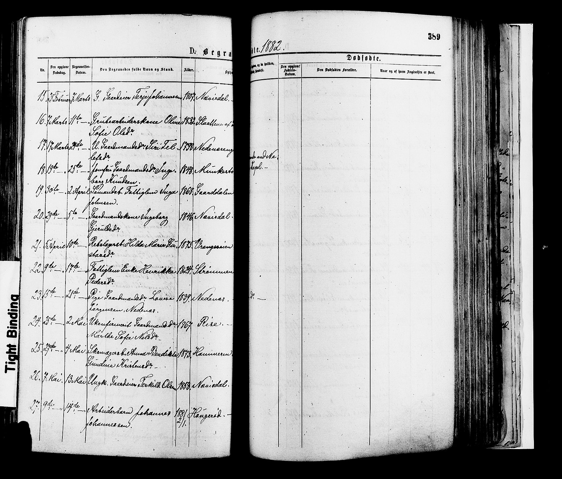 Øyestad sokneprestkontor, AV/SAK-1111-0049/F/Fa/L0016: Parish register (official) no. A 16, 1874-1886, p. 389