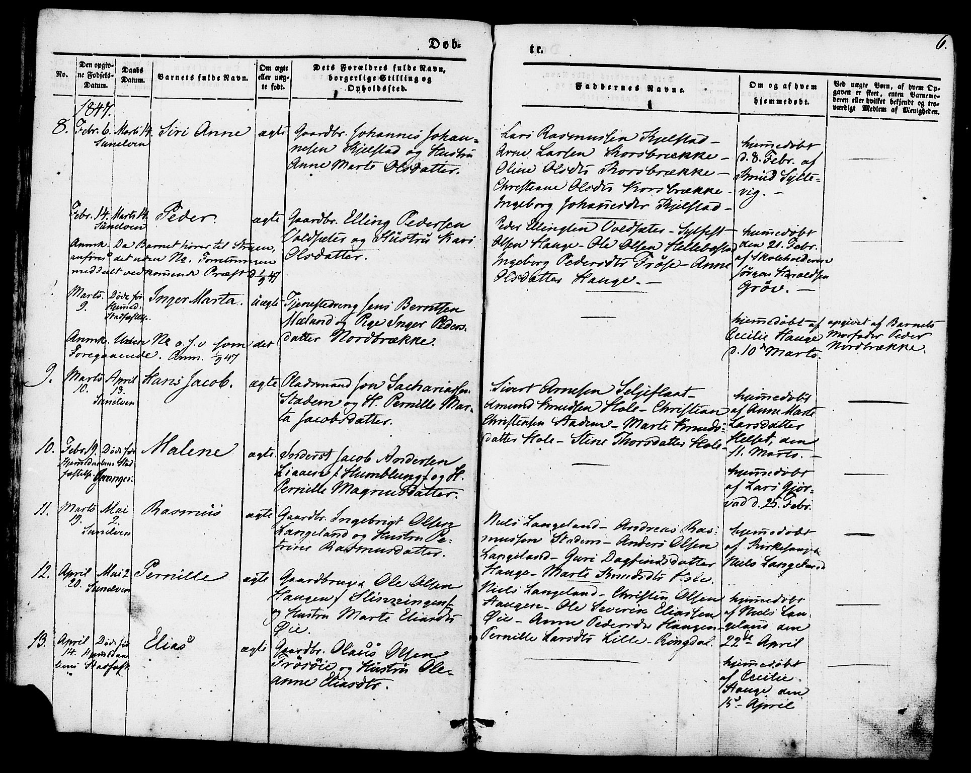 Ministerialprotokoller, klokkerbøker og fødselsregistre - Møre og Romsdal, SAT/A-1454/517/L0222: Parish register (official) no. 517A02, 1846-1862, p. 6