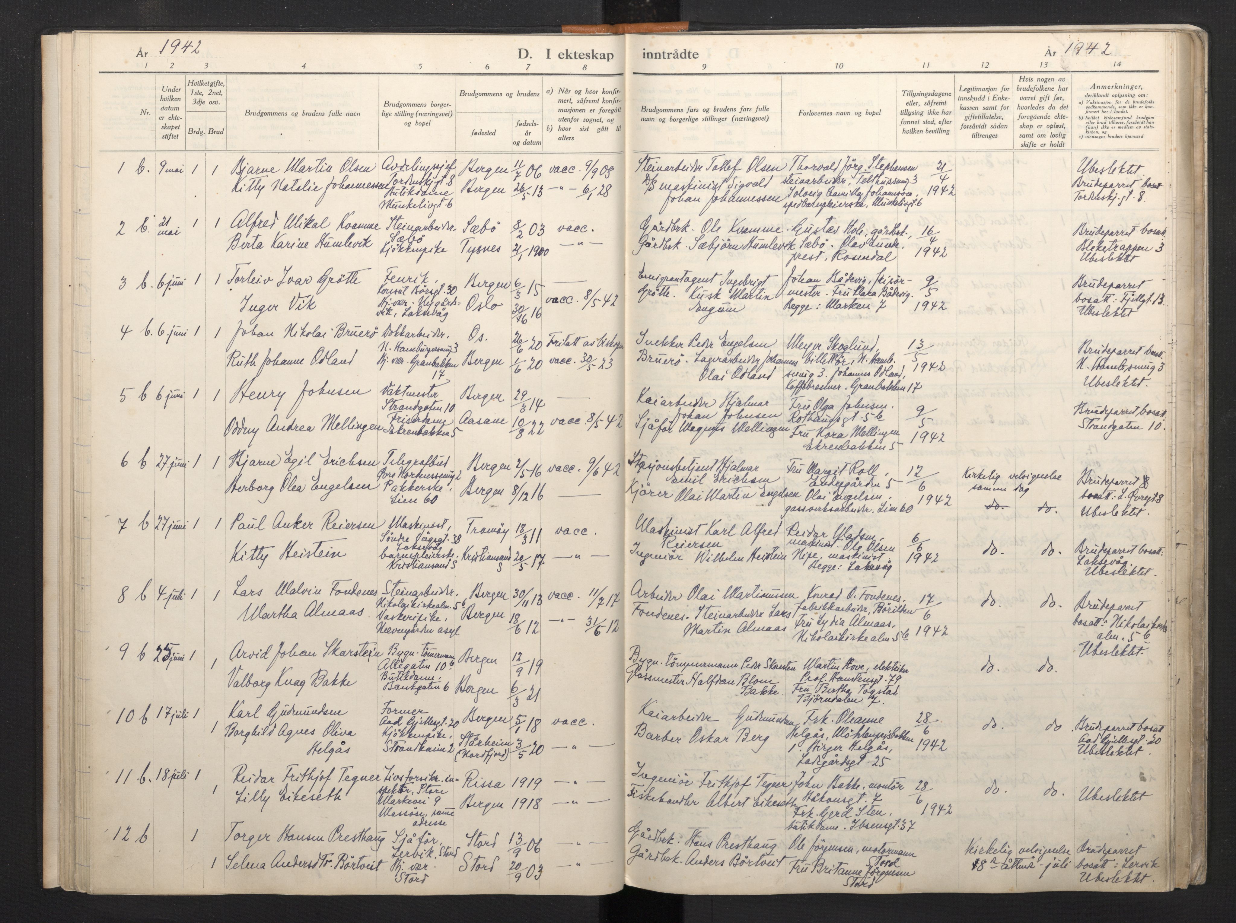 Korskirken sokneprestembete, SAB/A-76101/H/Haa: Parish register (official) no. A 15, 1942-1945