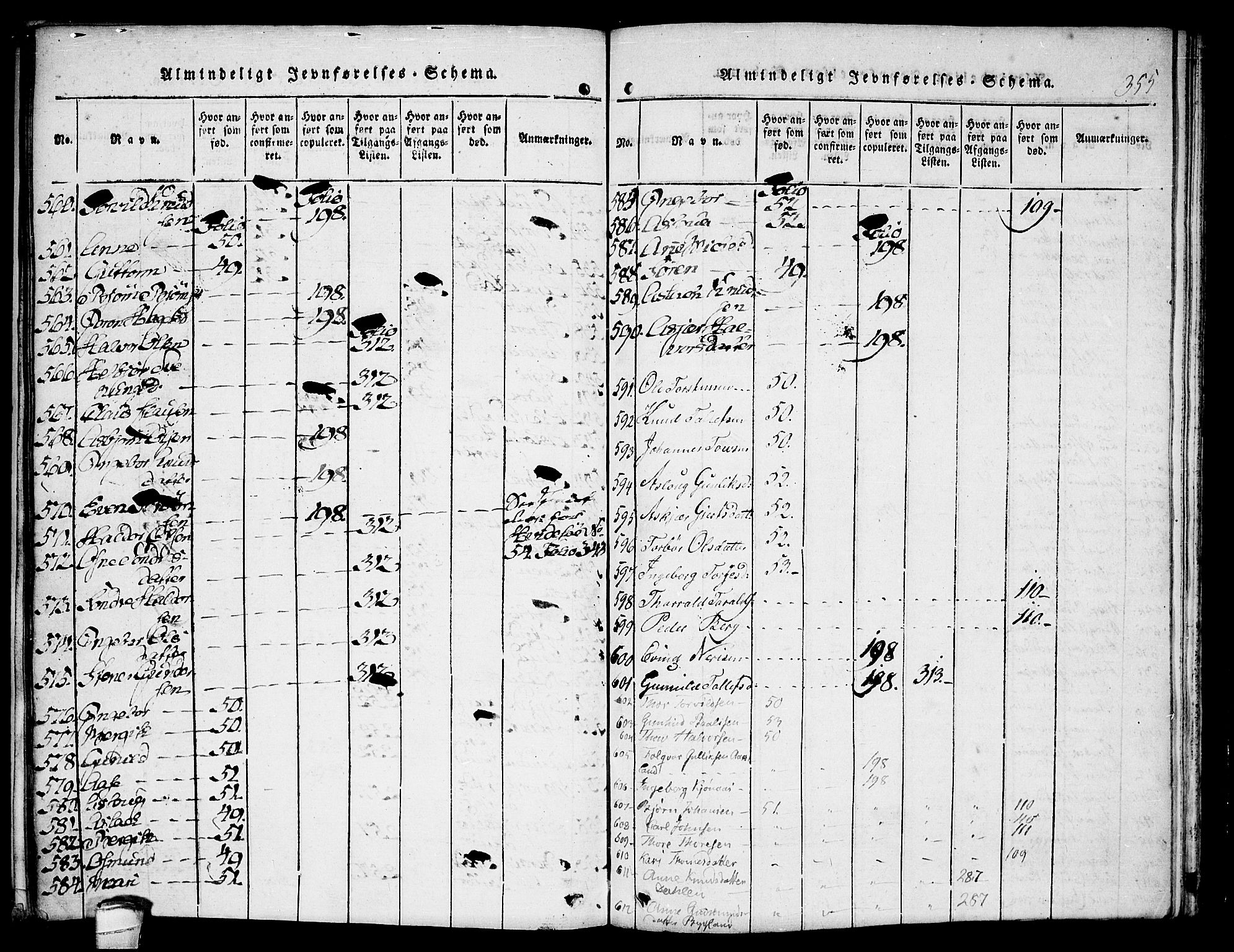 Kviteseid kirkebøker, SAKO/A-276/F/Fb/L0001: Parish register (official) no. II 1, 1815-1836, p. 355