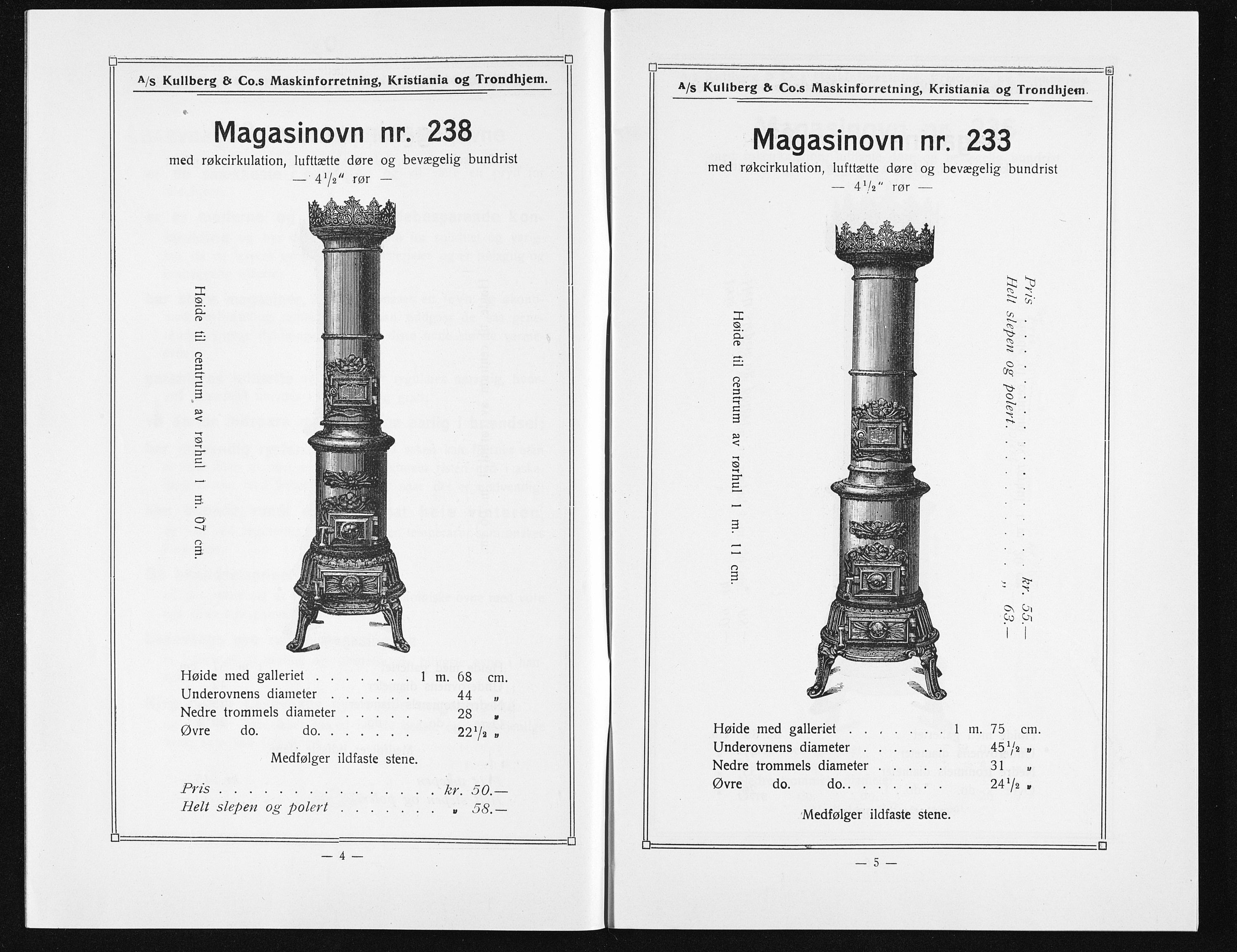 Næs Jernverksmuseets samling av historiske ovnskataloger, NESJ/NJM-006/01/L0055: Laxevaags værk, Katalog over støpegods, Circulaire nr. 55, uten år, 1900-1940