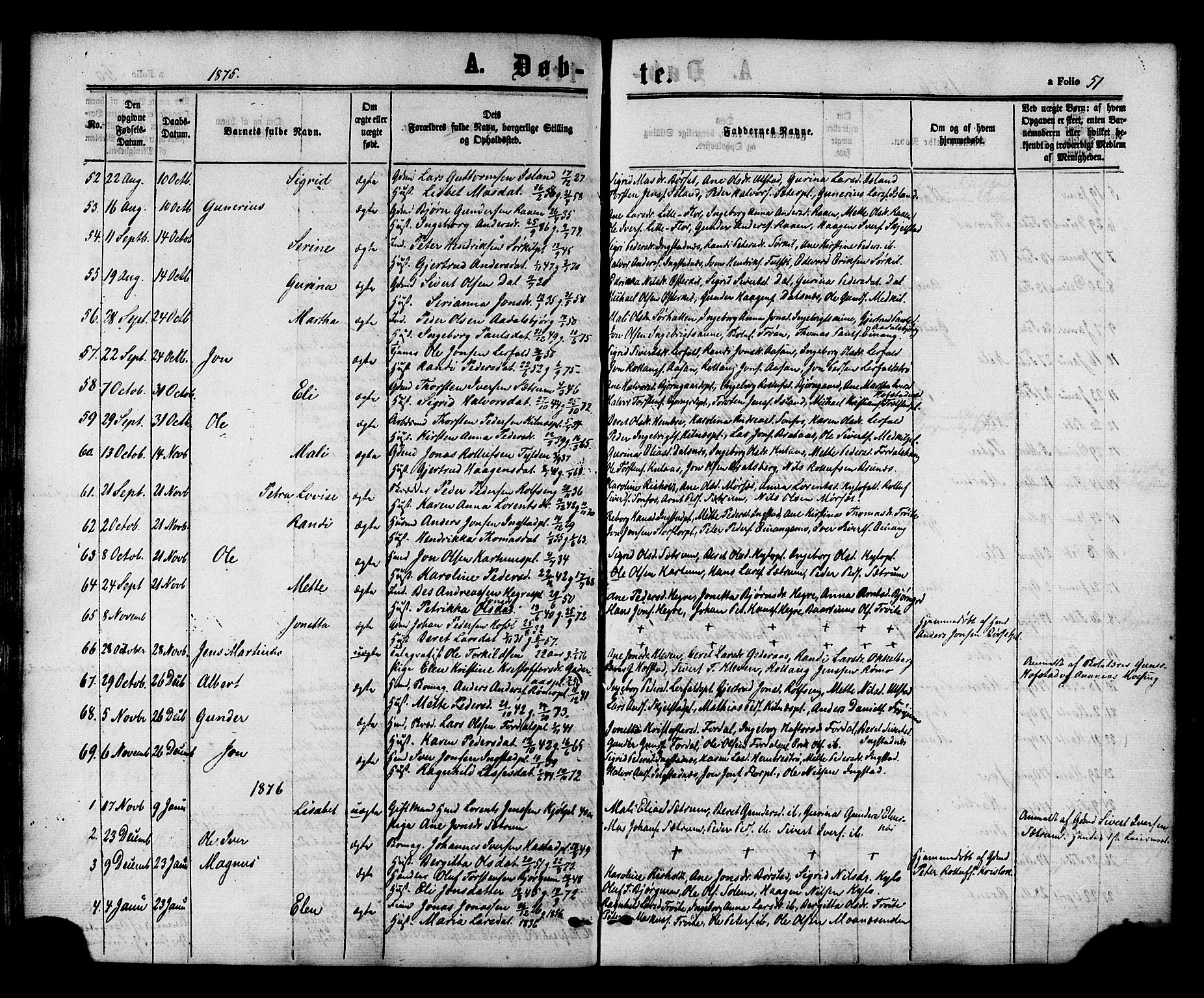 Ministerialprotokoller, klokkerbøker og fødselsregistre - Nord-Trøndelag, SAT/A-1458/703/L0029: Parish register (official) no. 703A02, 1863-1879, p. 51