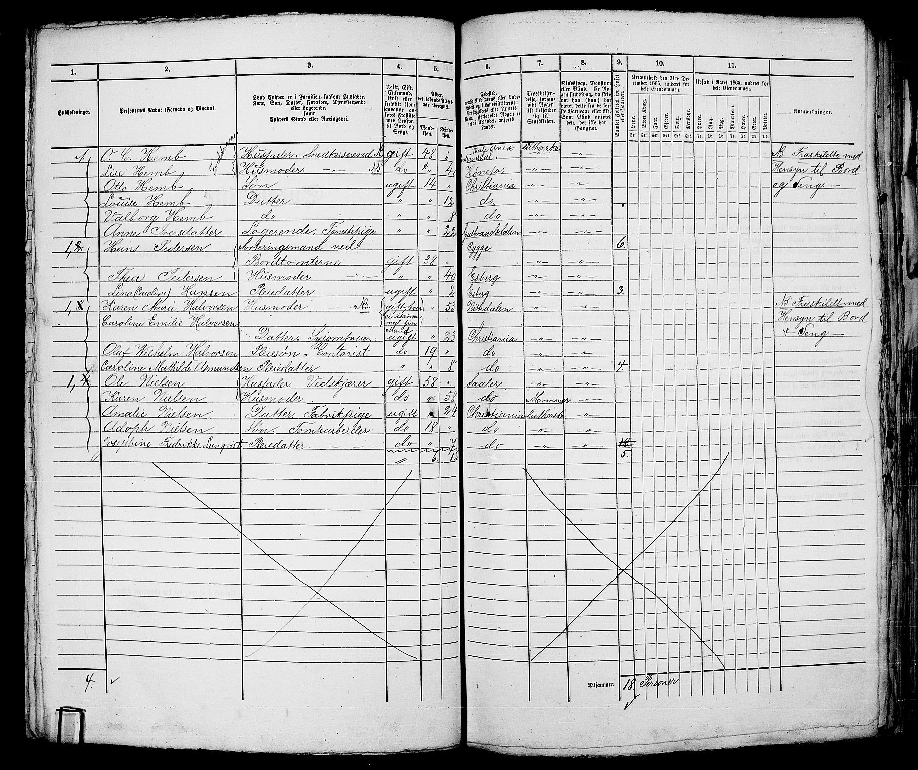 RA, 1865 census for Kristiania, 1865, p. 1387