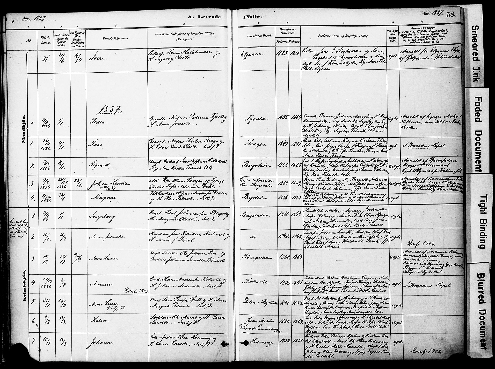 Ministerialprotokoller, klokkerbøker og fødselsregistre - Sør-Trøndelag, SAT/A-1456/681/L0933: Parish register (official) no. 681A11, 1879-1890, p. 58
