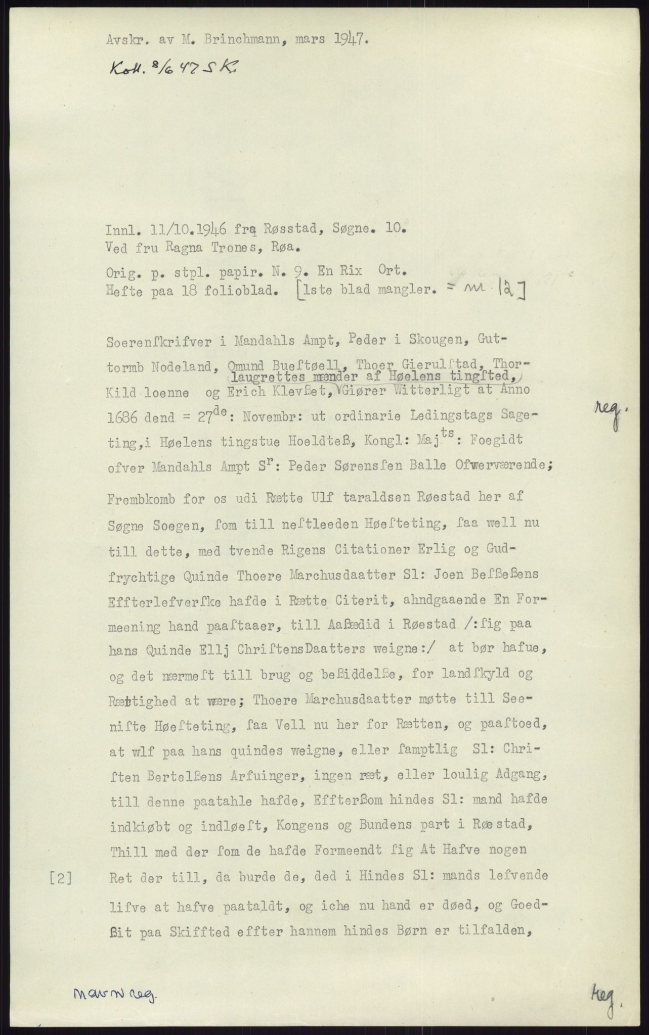 Samlinger til kildeutgivelse, Diplomavskriftsamlingen, AV/RA-EA-4053/H/Ha, p. 2570