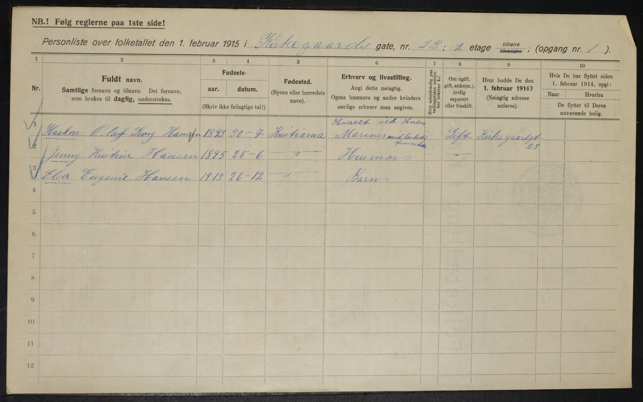 OBA, Municipal Census 1915 for Kristiania, 1915, p. 50412