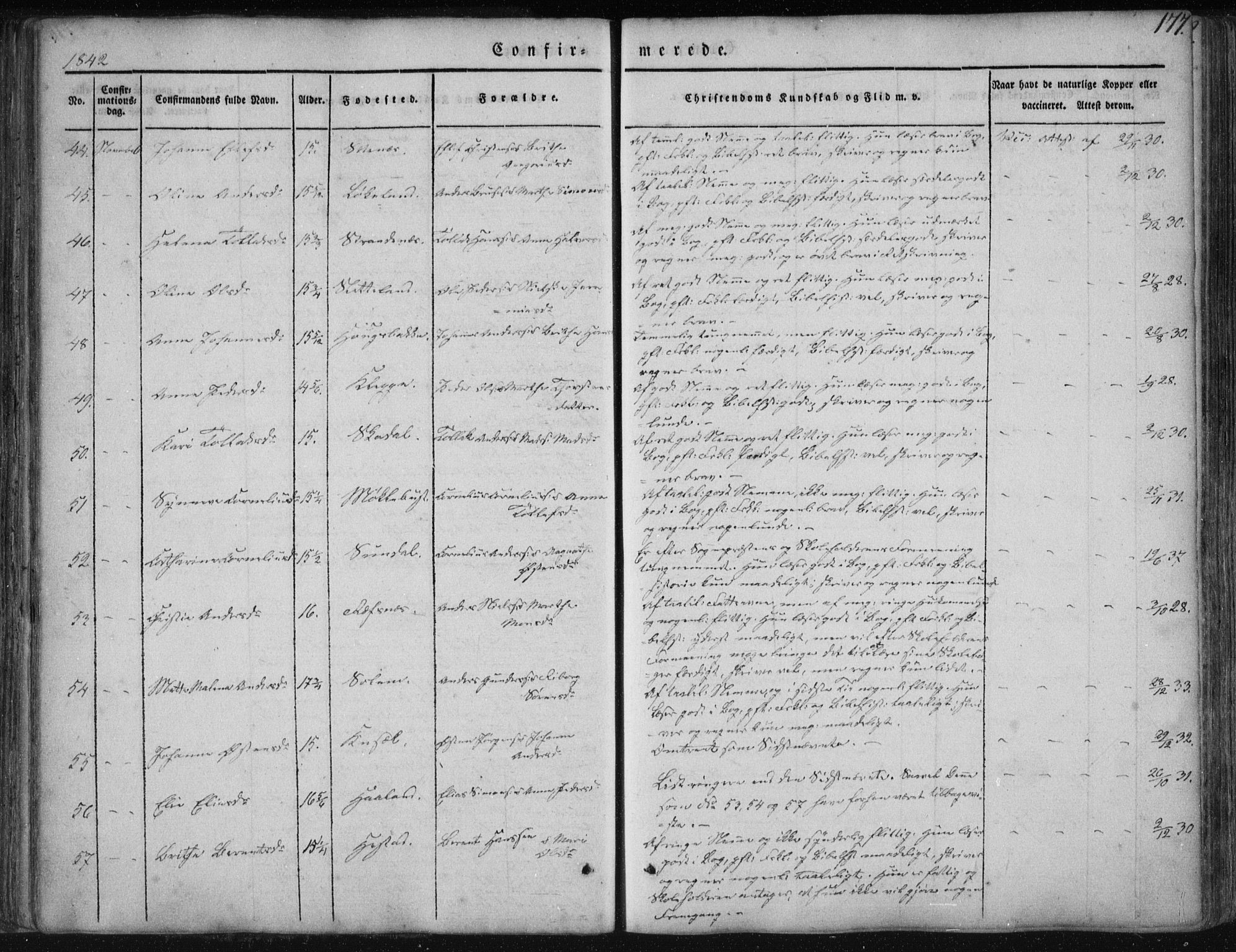 Fjaler sokneprestembete, SAB/A-79801/H/Haa/Haaa/L0006: Parish register (official) no. A 6, 1835-1884, p. 177