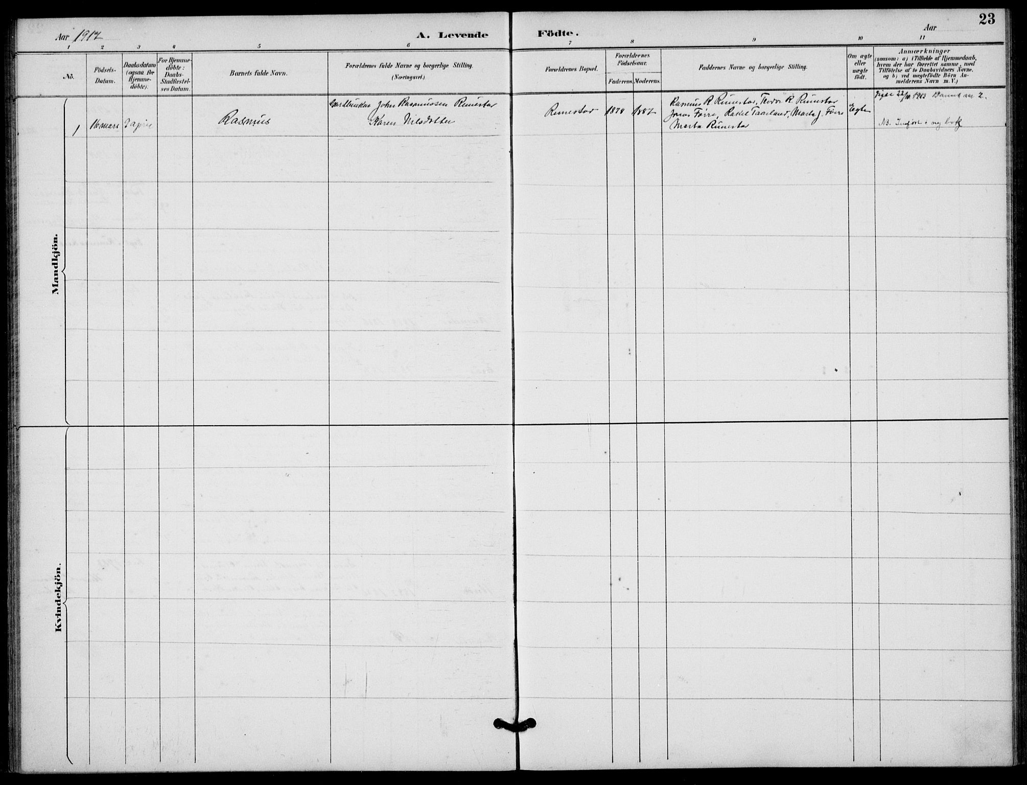 Finnøy sokneprestkontor, SAST/A-101825/H/Ha/Haa/L0012: Parish register (official) no. A 12, 1889-1917, p. 23