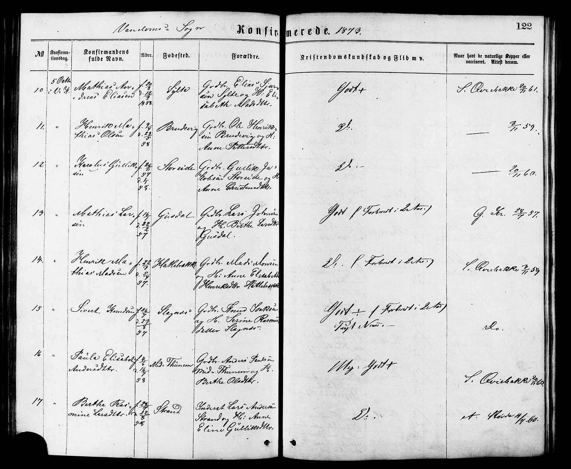 Ministerialprotokoller, klokkerbøker og fødselsregistre - Møre og Romsdal, AV/SAT-A-1454/501/L0007: Parish register (official) no. 501A07, 1868-1884, p. 122