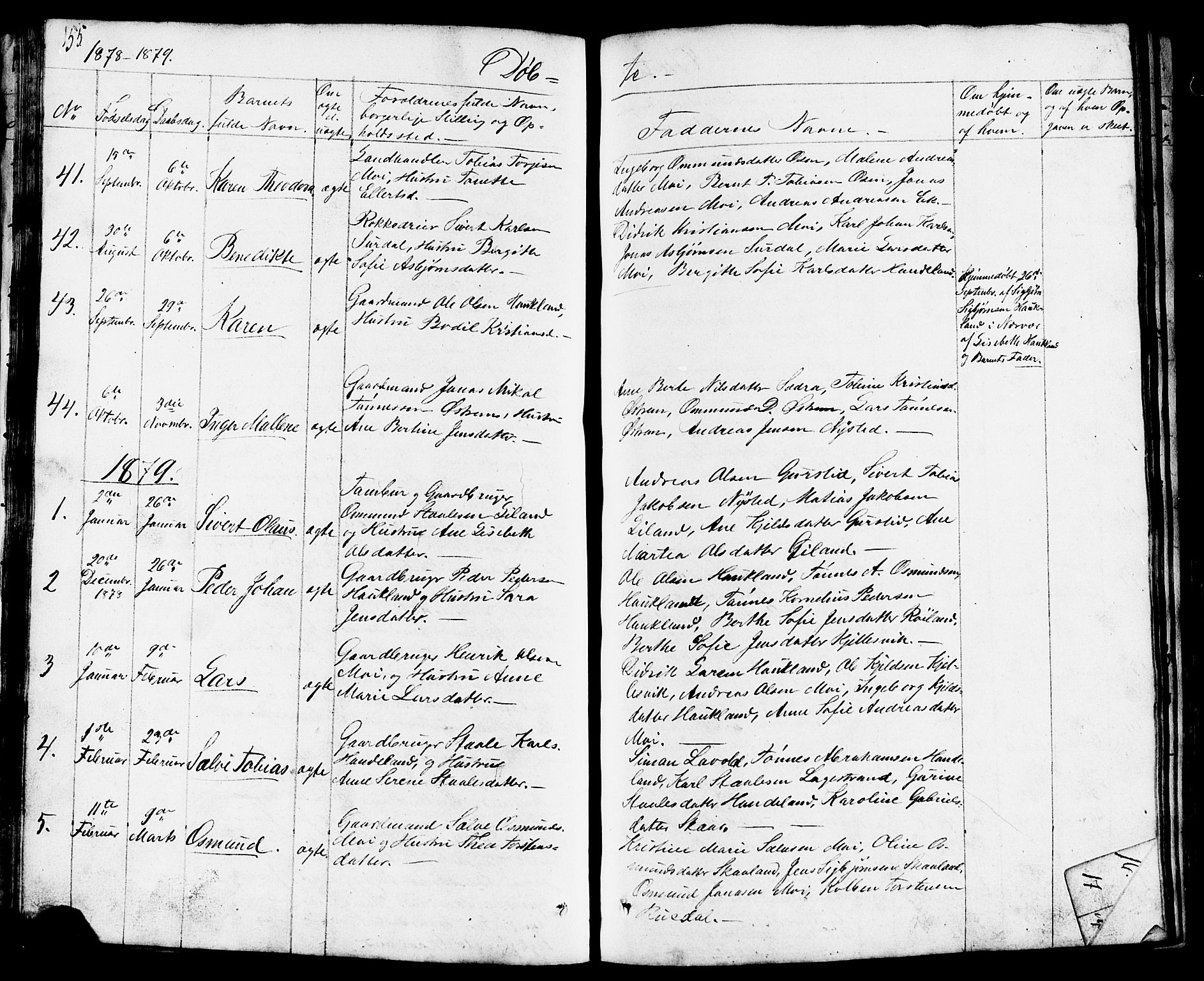 Lund sokneprestkontor, AV/SAST-A-101809/S07/L0003: Parish register (copy) no. B 3, 1848-1885, p. 155