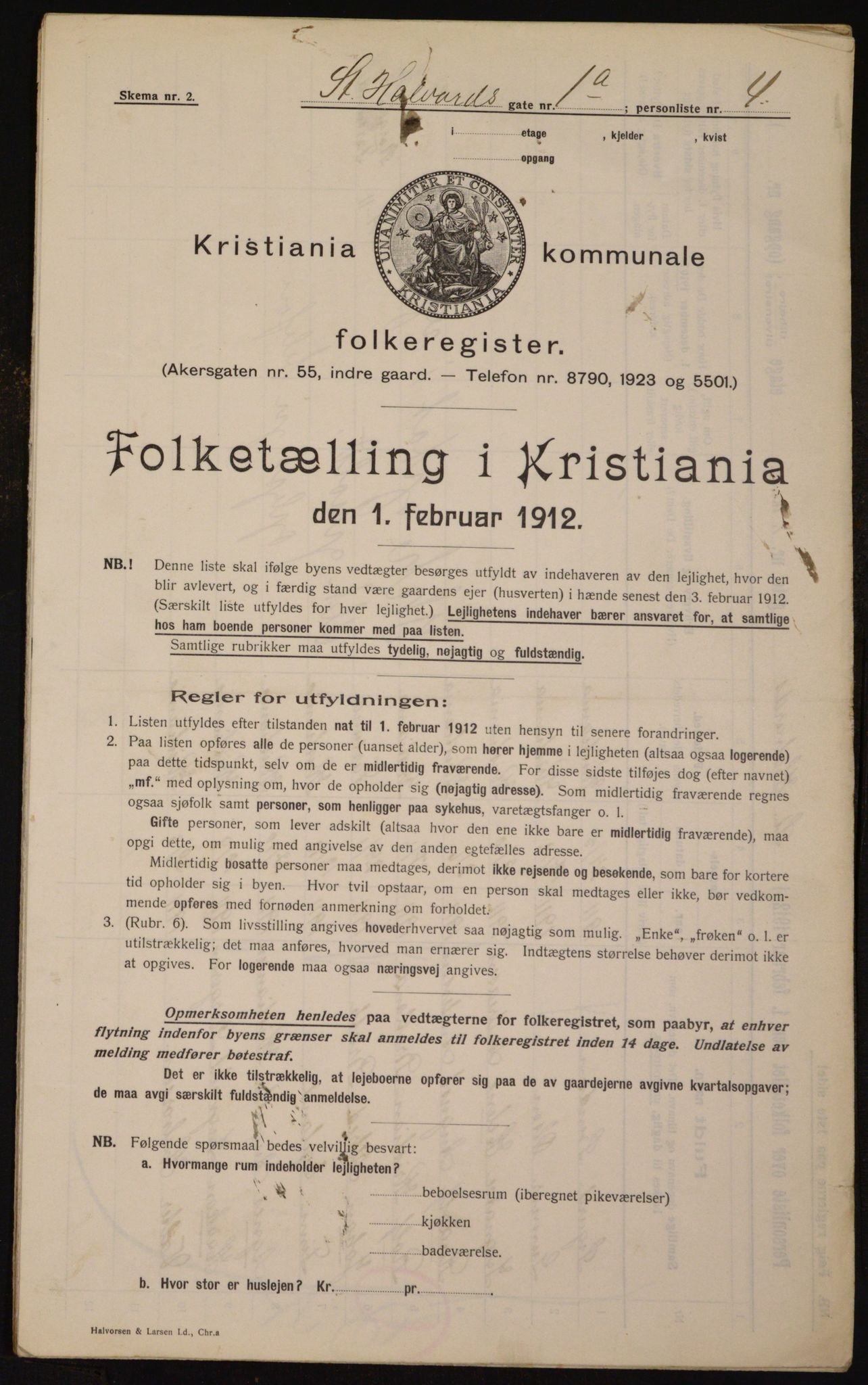 OBA, Municipal Census 1912 for Kristiania, 1912, p. 87643