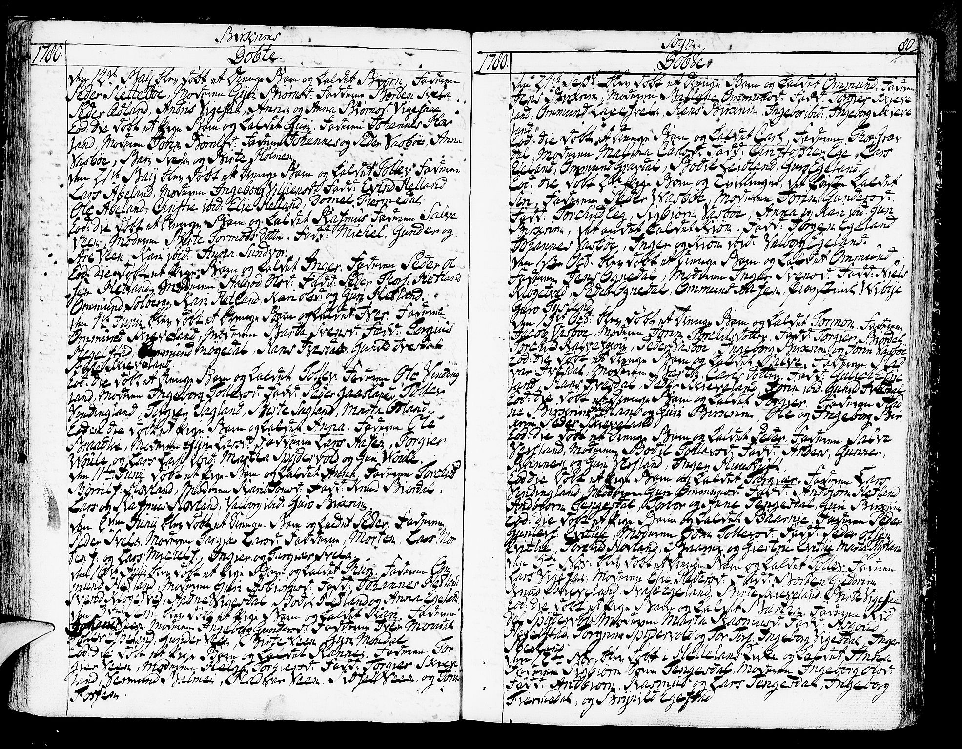 Helleland sokneprestkontor, AV/SAST-A-101810: Parish register (official) no. A 2 /2, 1762-1791, p. 80