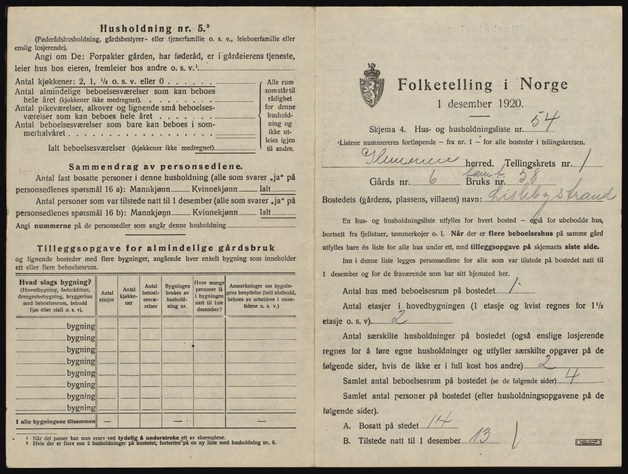 SAO, 1920 census for Glemmen, 1920, p. 169