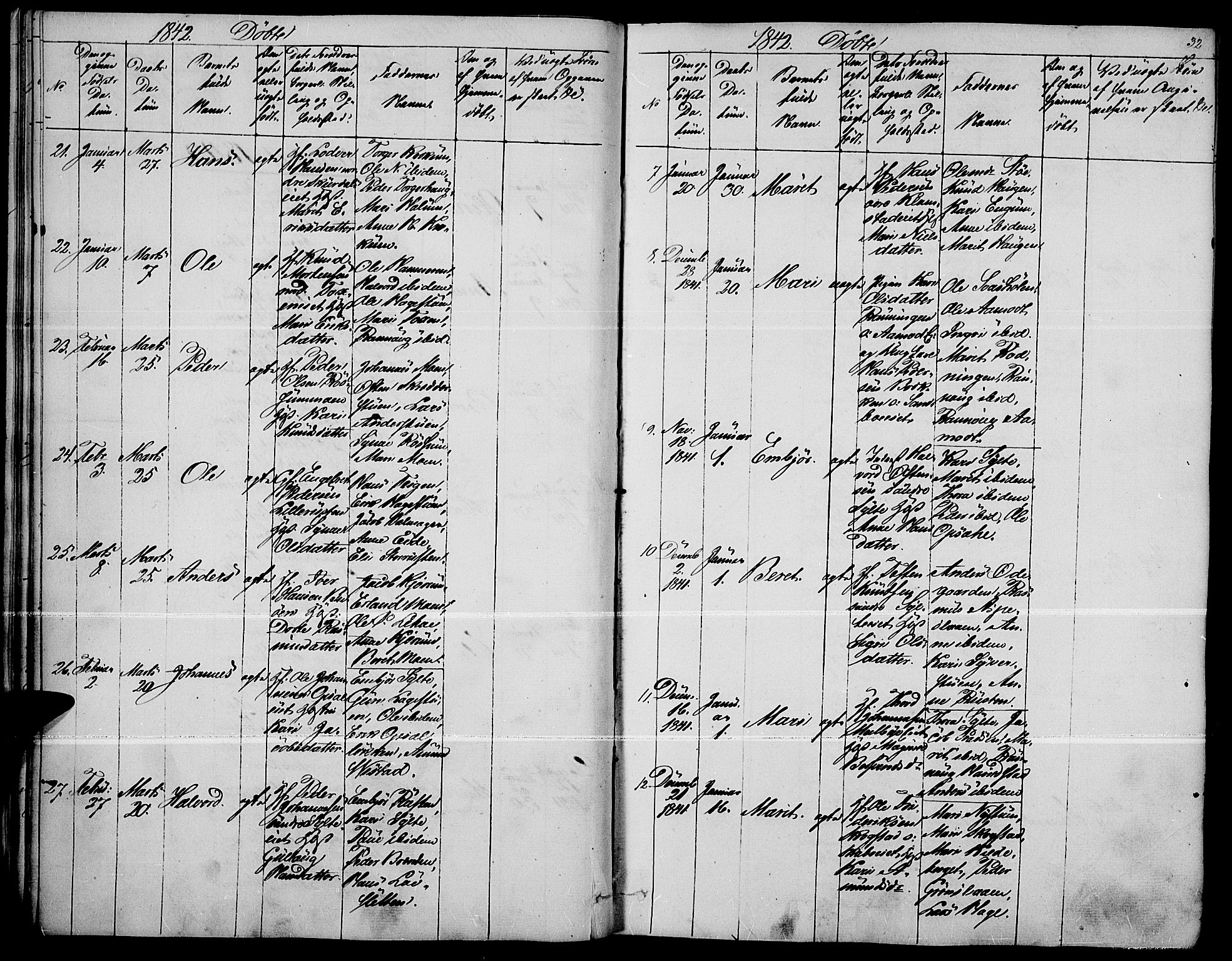 Fron prestekontor, AV/SAH-PREST-078/H/Ha/Haa/L0004: Parish register (official) no. 4, 1839-1848, p. 32