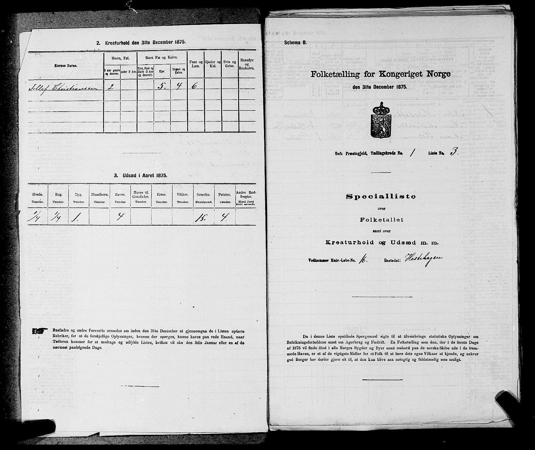 SAKO, 1875 census for 0714P Hof, 1875, p. 39