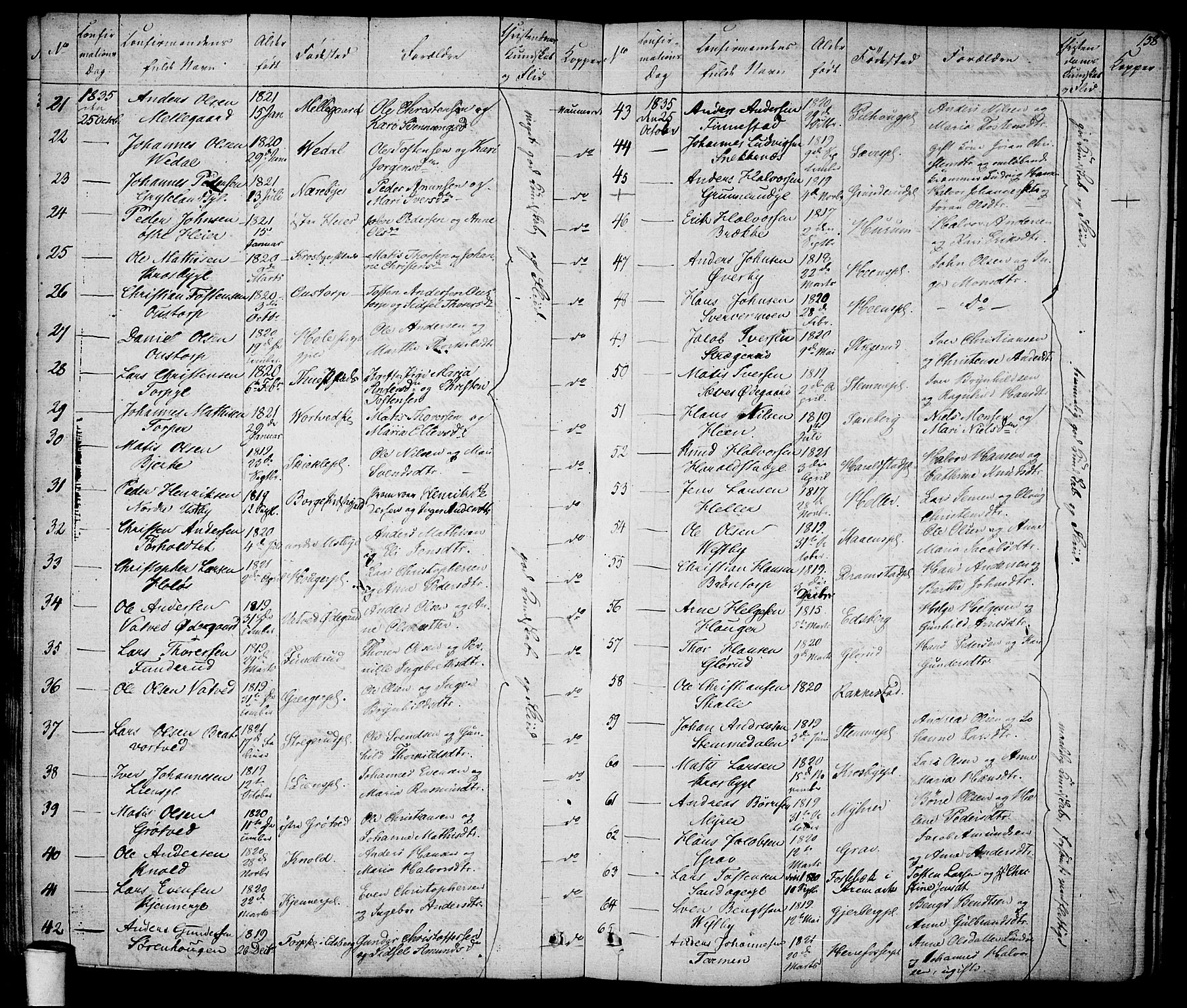 Rakkestad prestekontor Kirkebøker, SAO/A-2008/F/Fa/L0007: Parish register (official) no. I 7, 1825-1841, p. 158