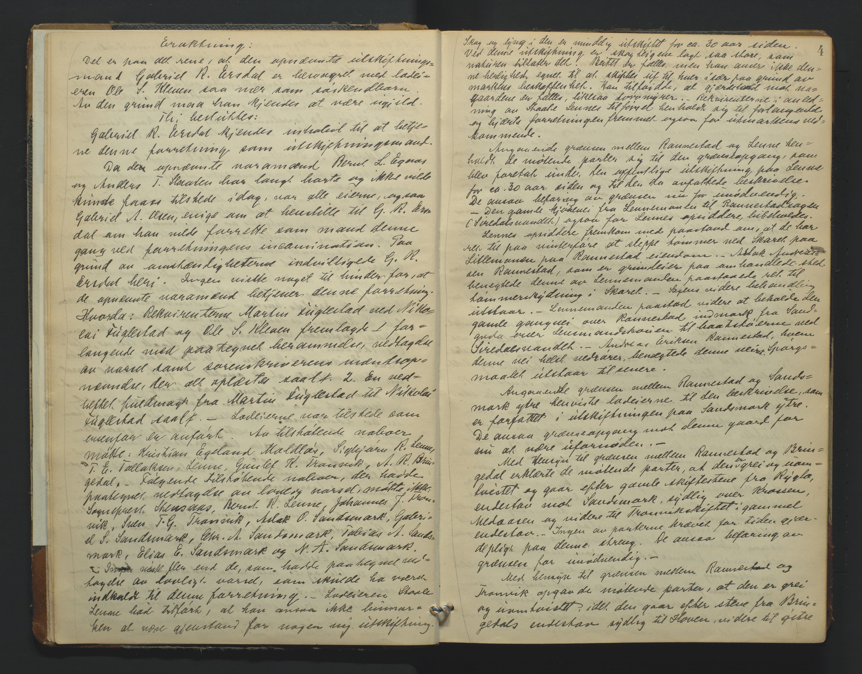 Utskiftningsformannen i Lister og Mandal amt, AV/SAK-1541-0003/F/Fa/Faa/L0051: Utskiftningsprotokoll med register nr B-6, 1909-1912, p. 3b-4a