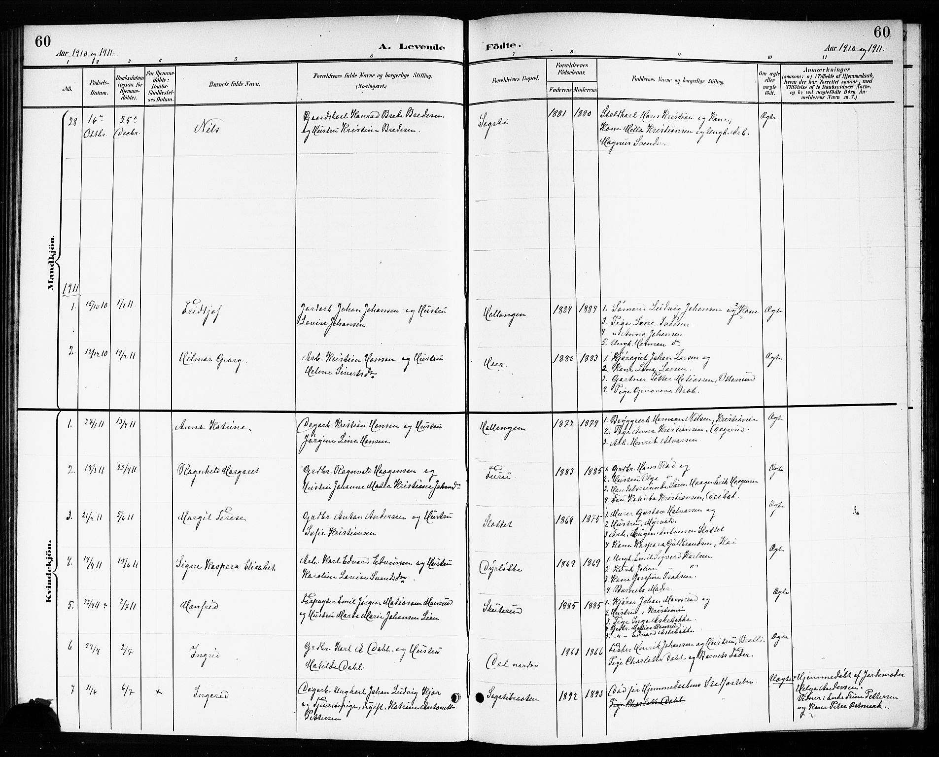 Drøbak prestekontor Kirkebøker, SAO/A-10142a/G/Gb/L0001: Parish register (copy) no. II 1, 1901-1919, p. 60