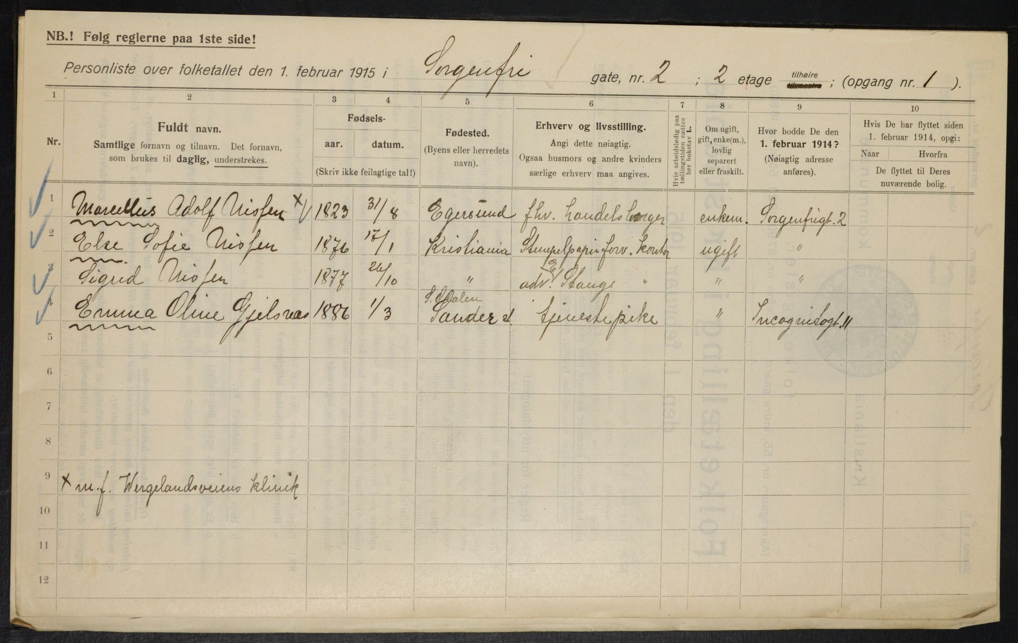 OBA, Municipal Census 1915 for Kristiania, 1915, p. 99638