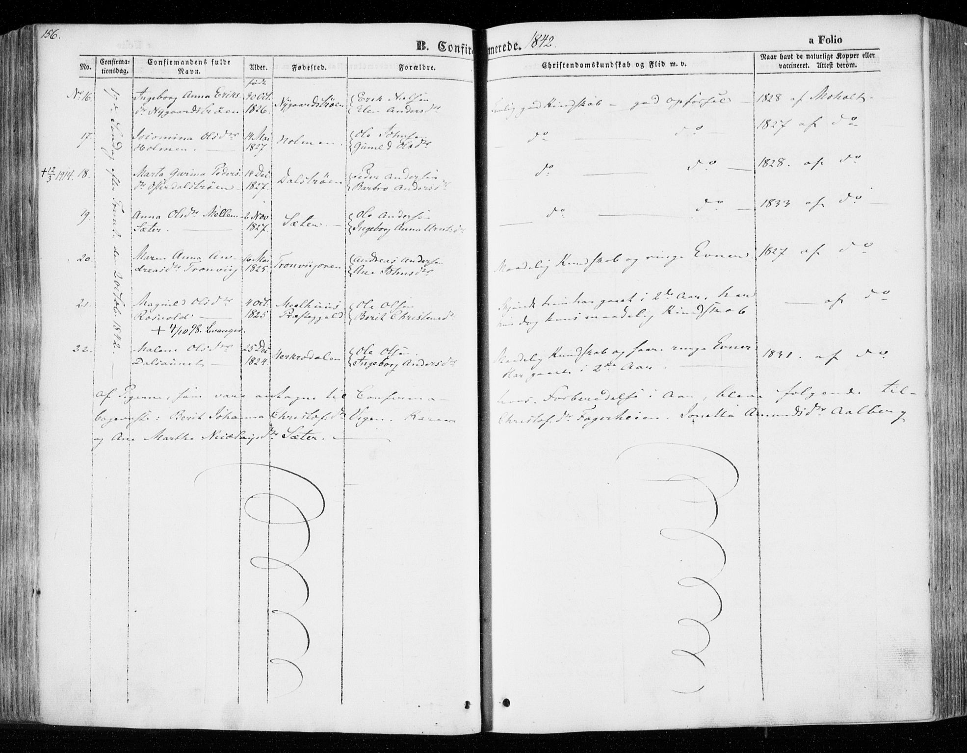 Ministerialprotokoller, klokkerbøker og fødselsregistre - Nord-Trøndelag, SAT/A-1458/701/L0007: Parish register (official) no. 701A07 /1, 1842-1854, p. 156