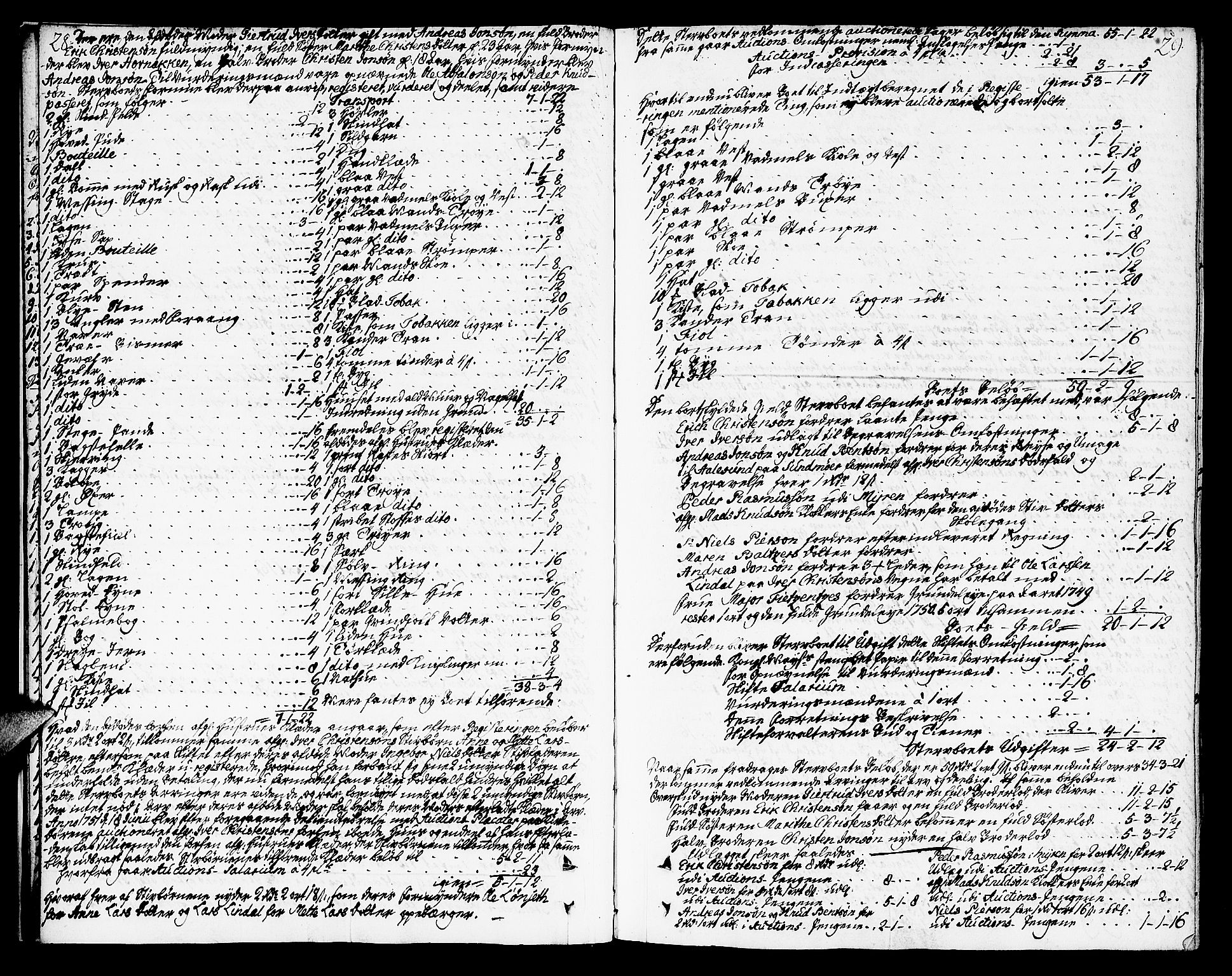 Molde byfogd, AV/SAT-A-0025/3/3Aa/L0001: Skifteprotokoll, 1748-1768, p. 28-29