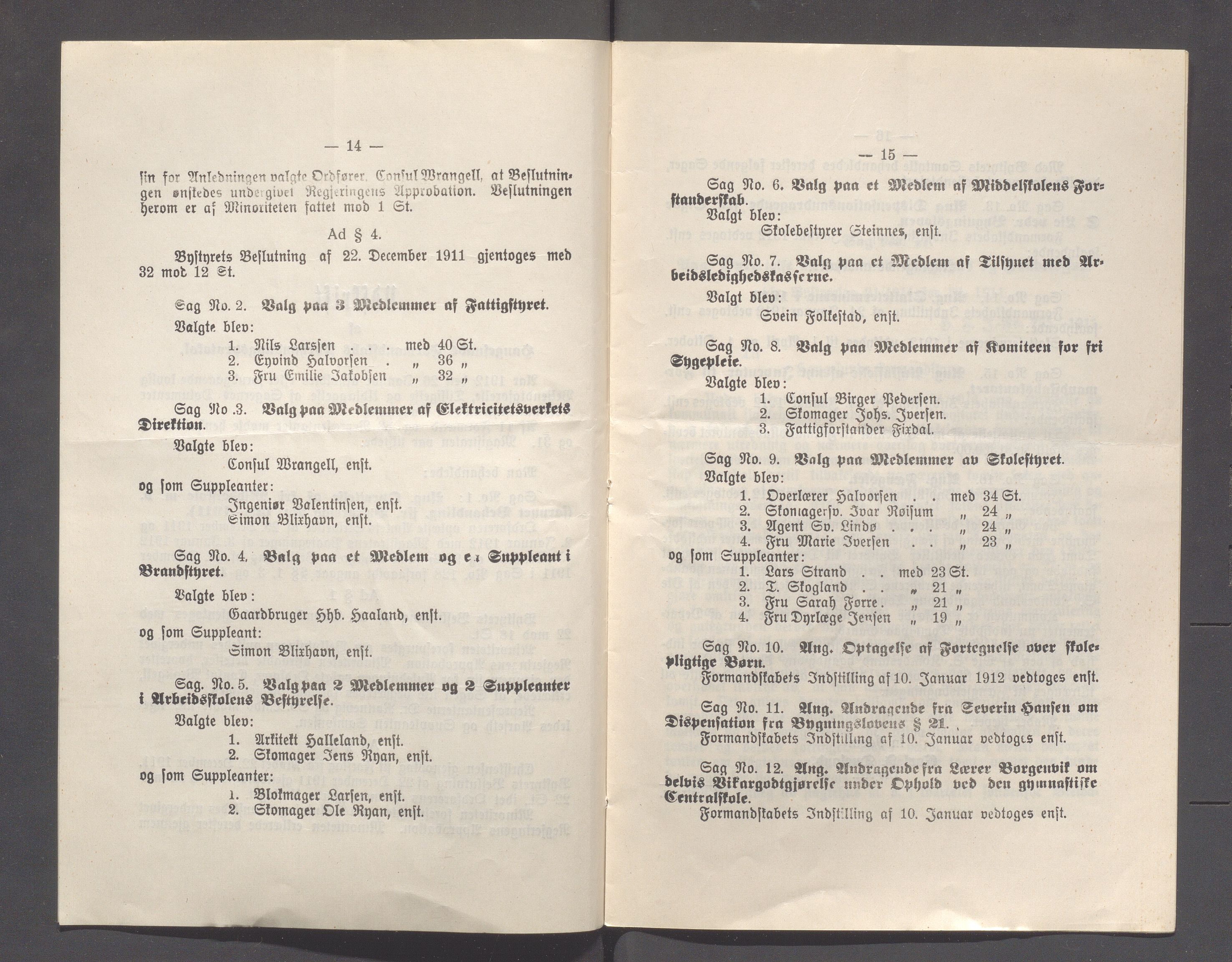 Haugesund kommune - Formannskapet og Bystyret, IKAR/A-740/A/Abb/L0002: Bystyreforhandlinger, 1908-1917, p. 384