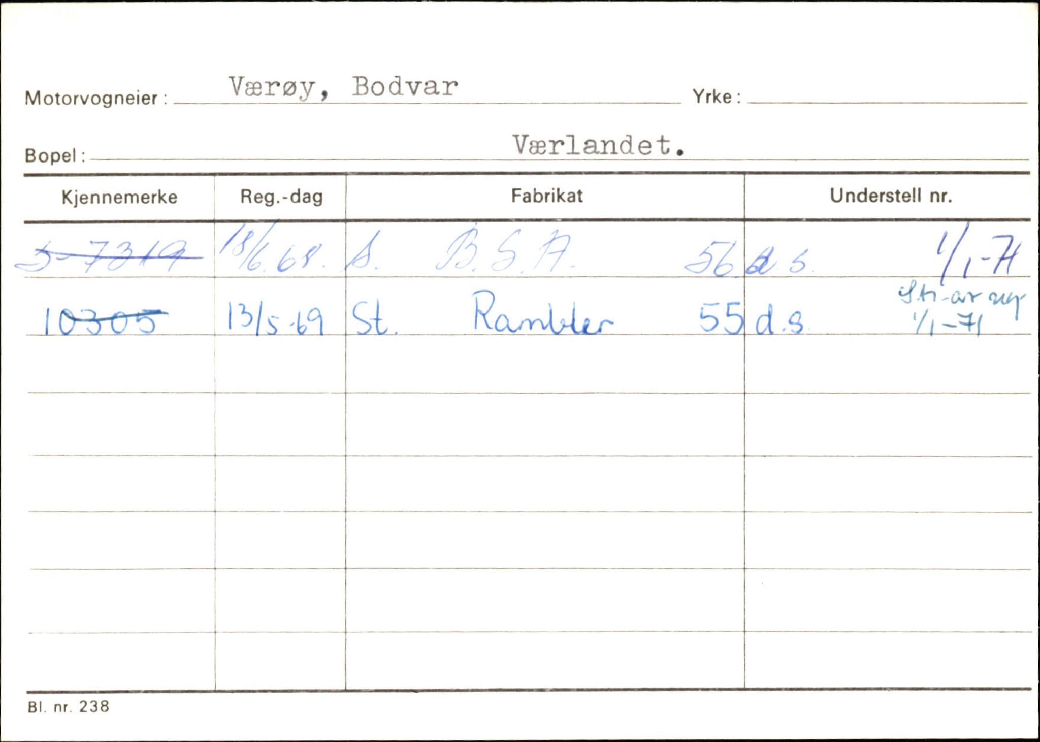 Statens vegvesen, Sogn og Fjordane vegkontor, SAB/A-5301/4/F/L0132: Eigarregister Askvoll A-Å. Balestrand A-Å, 1945-1975, p. 1428