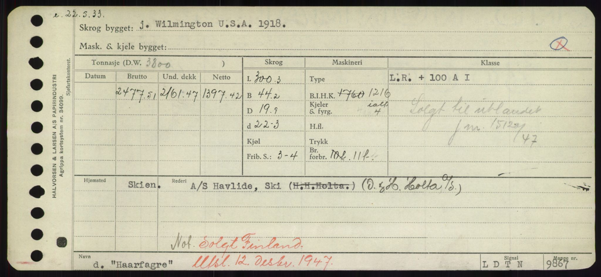 Sjøfartsdirektoratet med forløpere, Skipsmålingen, RA/S-1627/H/Hd/L0017: Fartøy, Holi-Hå, p. 567