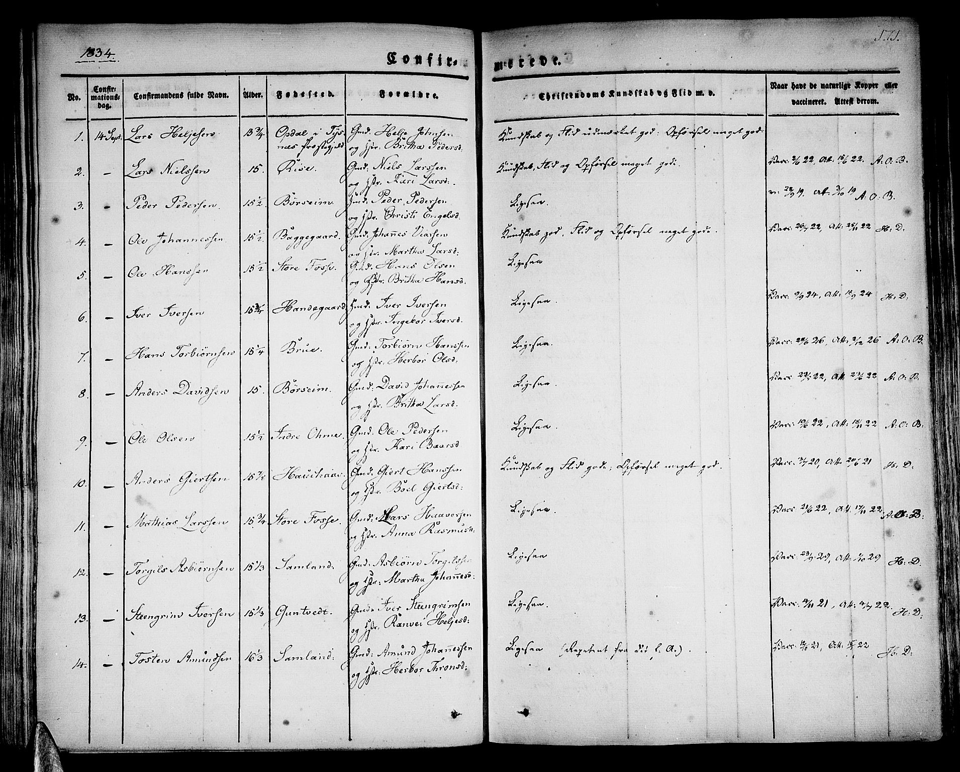 Strandebarm sokneprestembete, AV/SAB-A-78401/H/Haa: Parish register (official) no. A 6, 1826-1843, p. 171