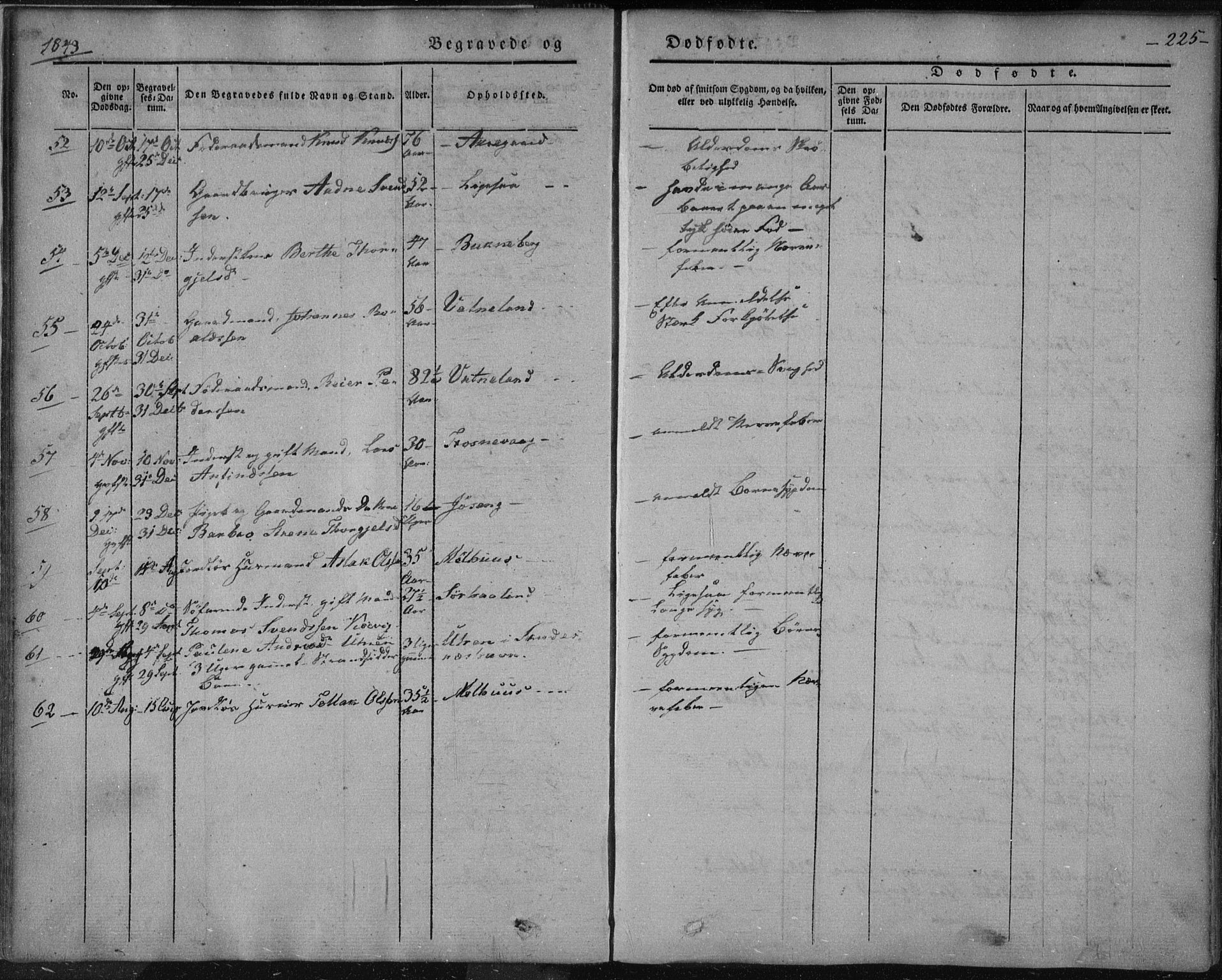 Skudenes sokneprestkontor, AV/SAST-A -101849/H/Ha/Haa/L0003: Parish register (official) no. A 2.2, 1841-1846, p. 225