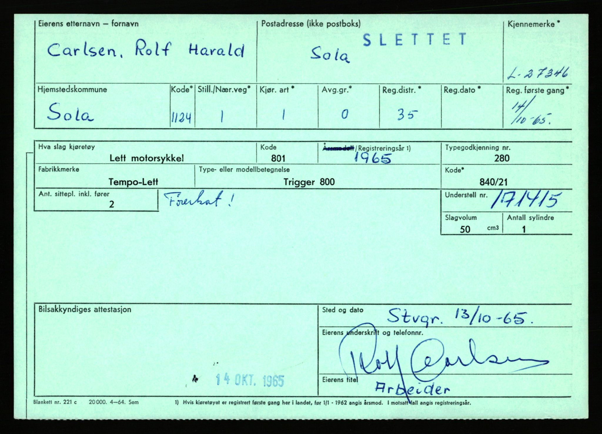 Stavanger trafikkstasjon, AV/SAST-A-101942/0/F/L0045: L-27000 - L-27799, 1930-1971, p. 803