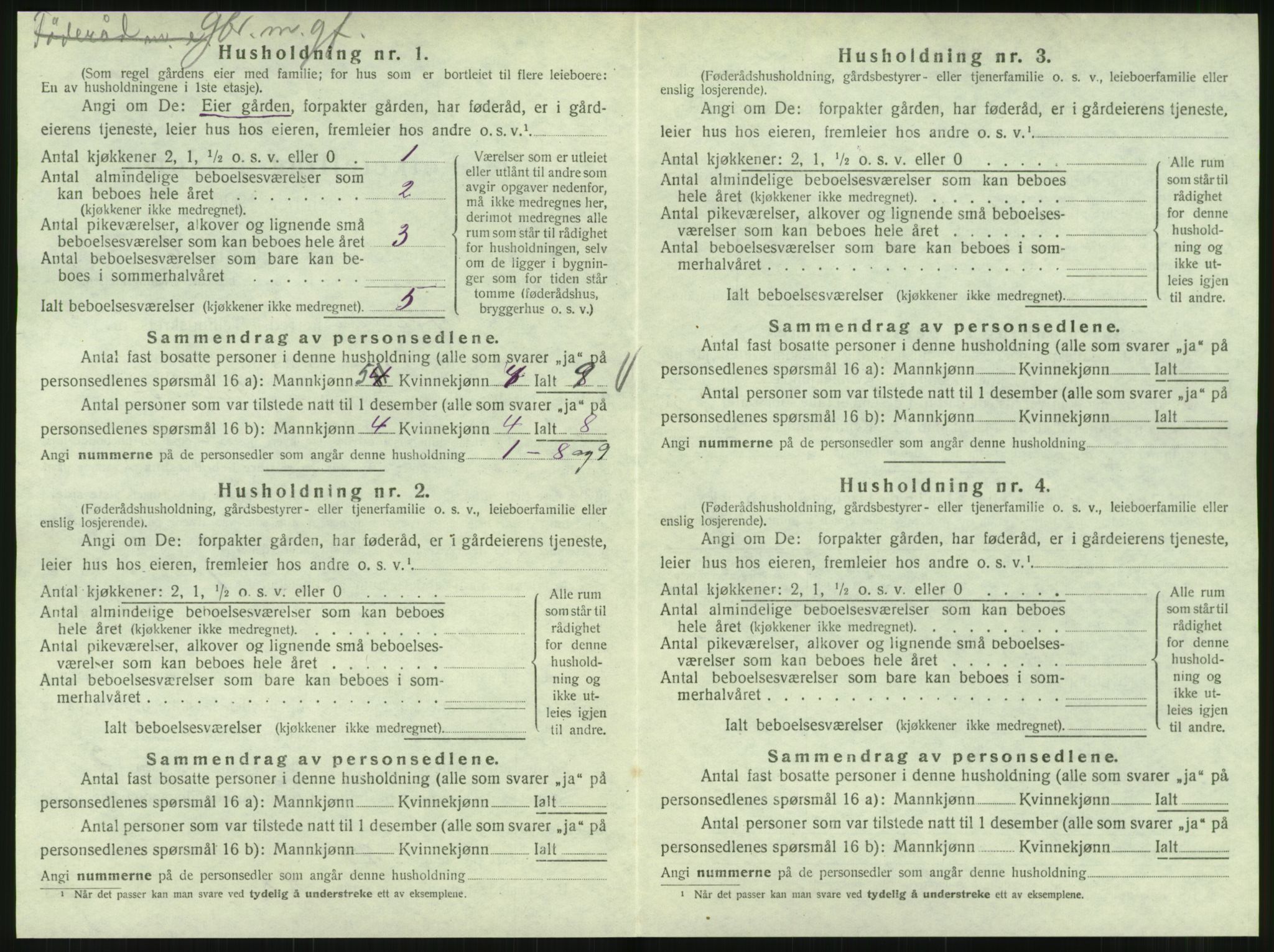 SAT, 1920 census for Hattfjelldal, 1920, p. 157