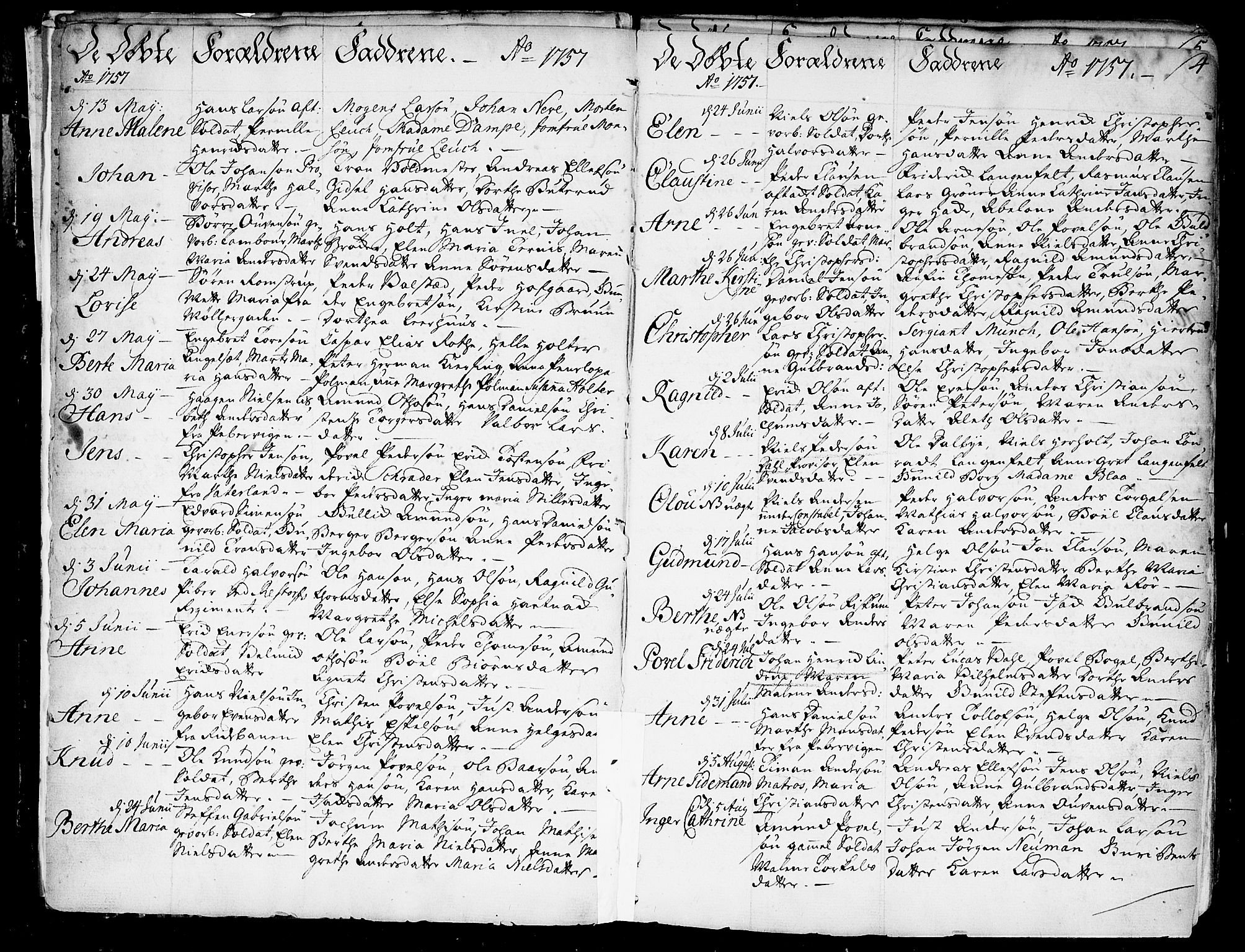 Garnisonsmenigheten Kirkebøker, AV/SAO-A-10846/F/Fa/L0002: Parish register (official) no. 2, 1757-1776, p. 4