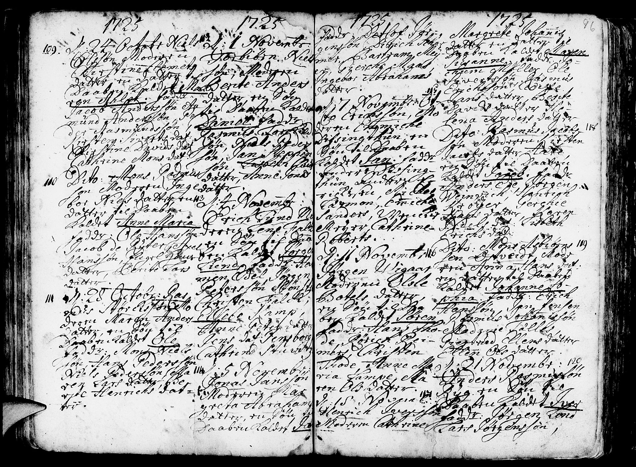 Nykirken Sokneprestembete, SAB/A-77101/H/Haa/L0003: Parish register (official) no. A 3, 1717-1764, p. 96