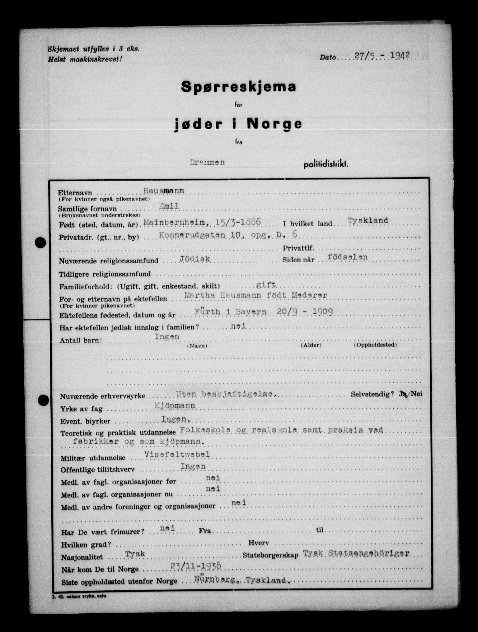 Statspolitiet - Hovedkontoret / Osloavdelingen, AV/RA-S-1329/G/Ga/L0012: Spørreskjema for jøder i Norge. 1: Aker 114- 207 (Levinson-Wozak) og 656 (Salomon). 2: Arendal-Hordaland. 3: Horten-Romerike.  , 1942, p. 381