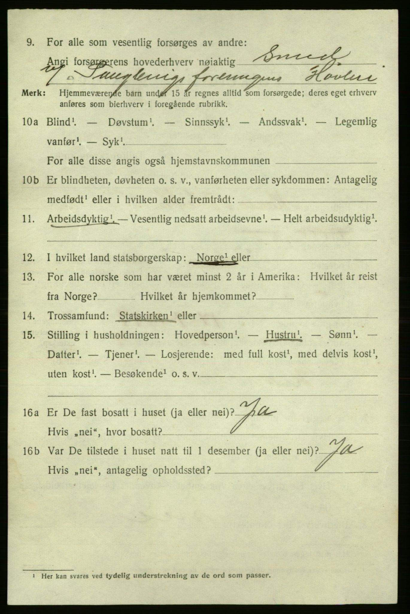 SAO, 1920 census for Fredrikshald, 1920, p. 15416