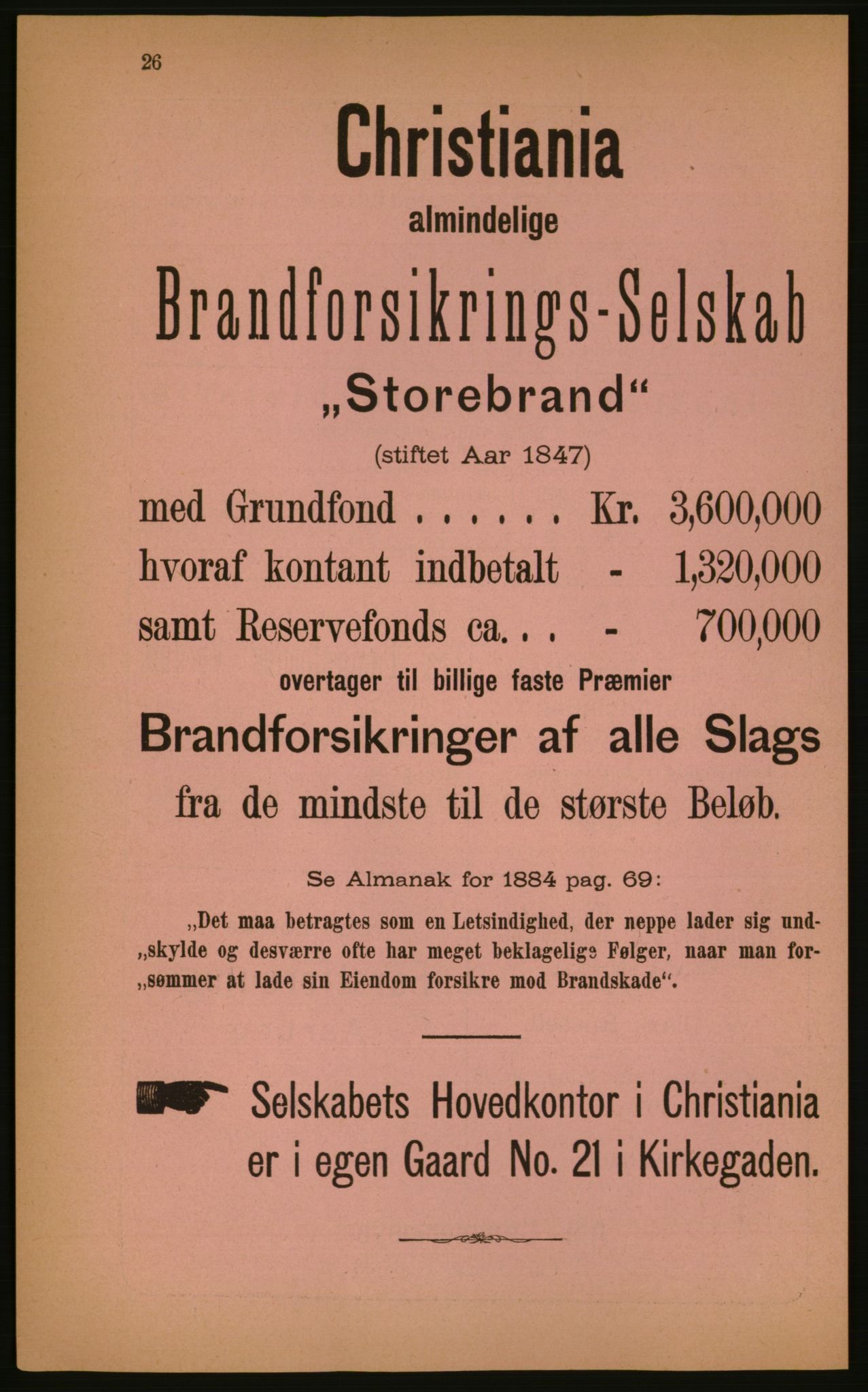 Kristiania/Oslo adressebok, PUBL/-, 1884, p. 26