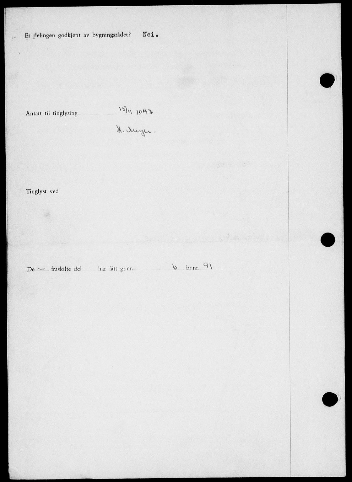 Onsøy sorenskriveri, SAO/A-10474/G/Ga/Gab/L0021: Mortgage book no. II A-21, 1947-1947, Diary no: : 3184/1947