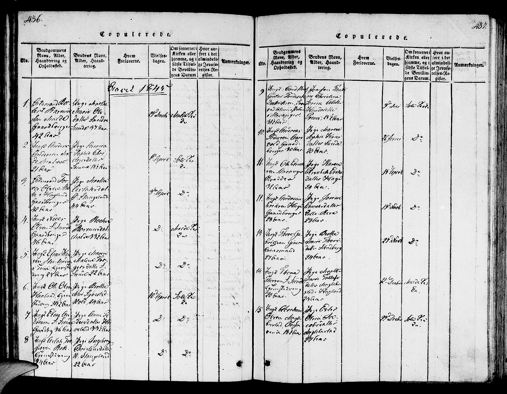 Håland sokneprestkontor, SAST/A-101802/001/30BB/L0001: Parish register (copy) no. B 1, 1815-1845, p. 436-437