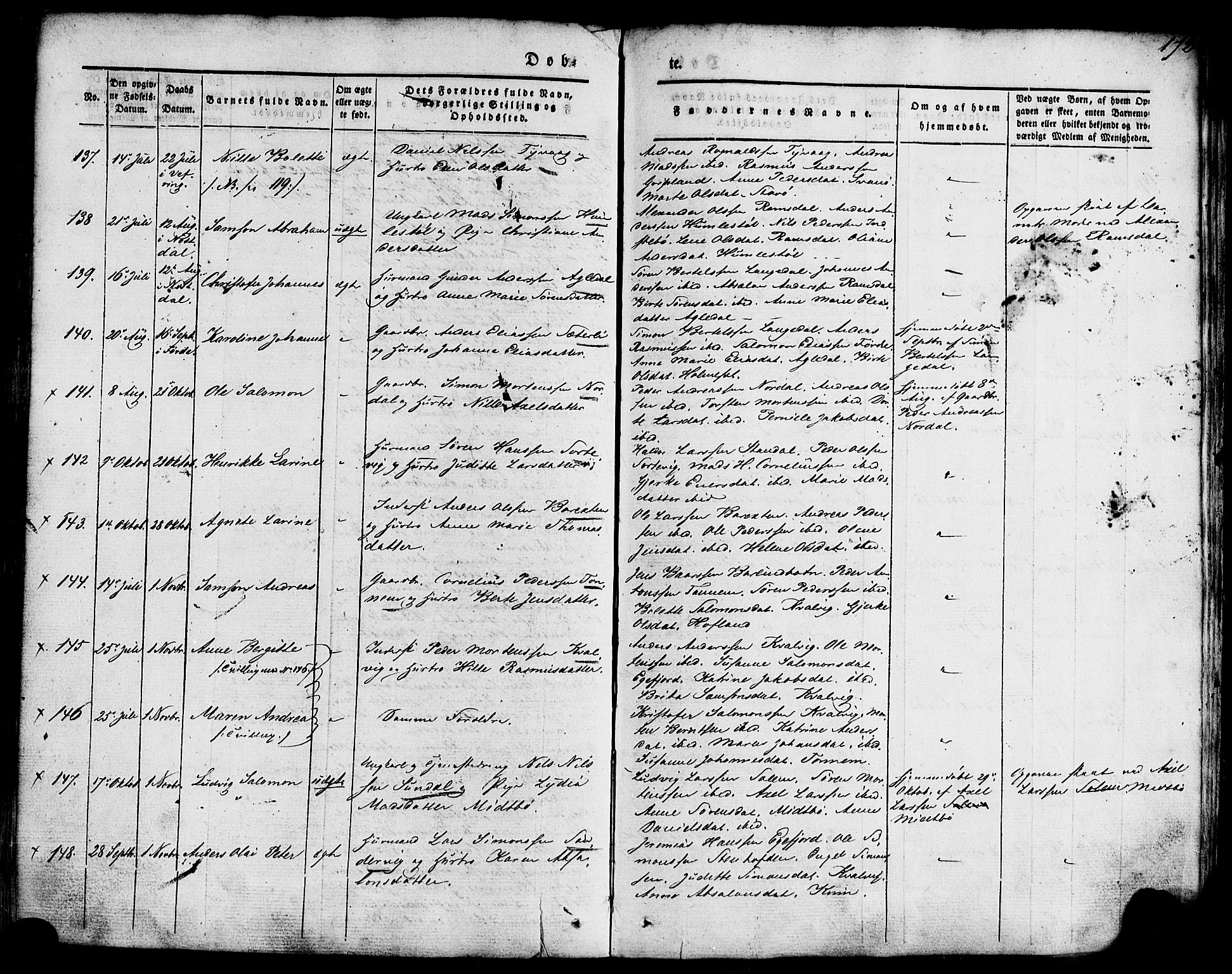 Kinn sokneprestembete, AV/SAB-A-80801/H/Haa/Haaa/L0005: Parish register (official) no. A 5, 1841-1857, p. 172