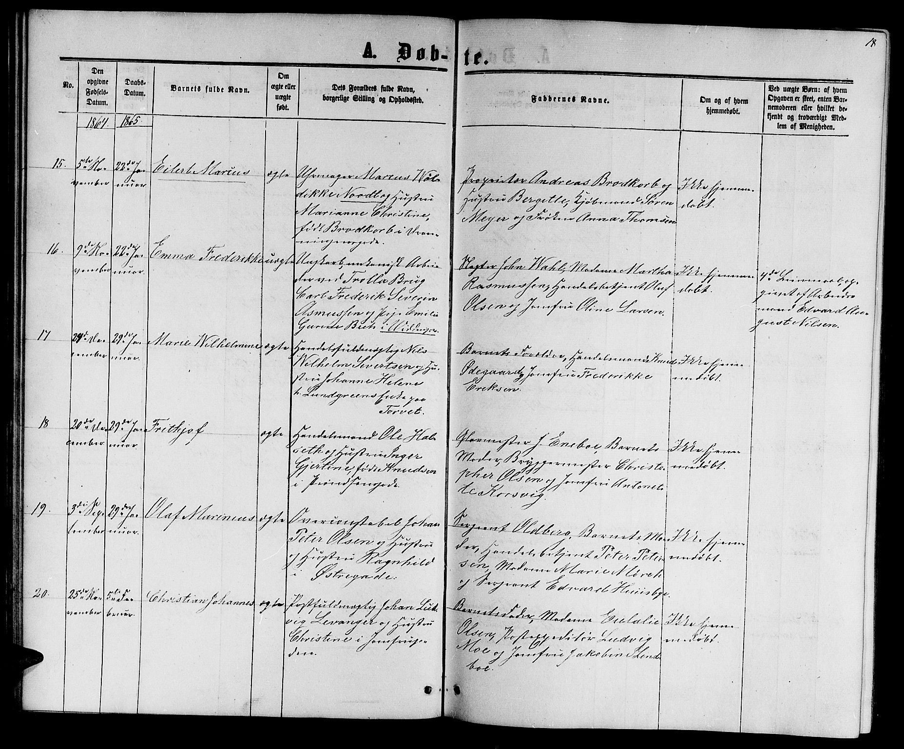 Ministerialprotokoller, klokkerbøker og fødselsregistre - Sør-Trøndelag, AV/SAT-A-1456/601/L0087: Parish register (copy) no. 601C05, 1864-1881, p. 18